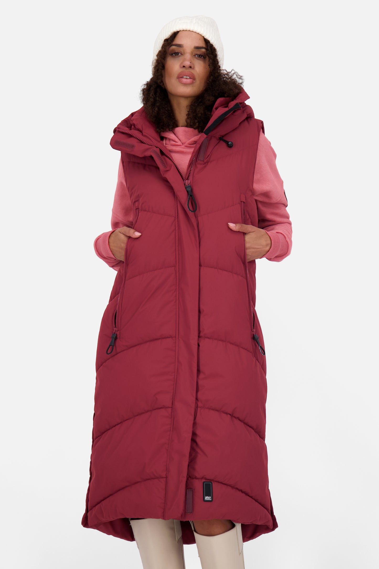 Lange Weste JuneAK A Damen Dunkelblau cranberry juice
