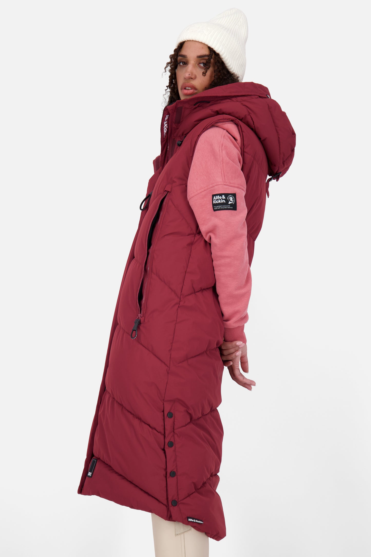 Lange Weste JuneAK A Damen Dunkelblau cranberry juice