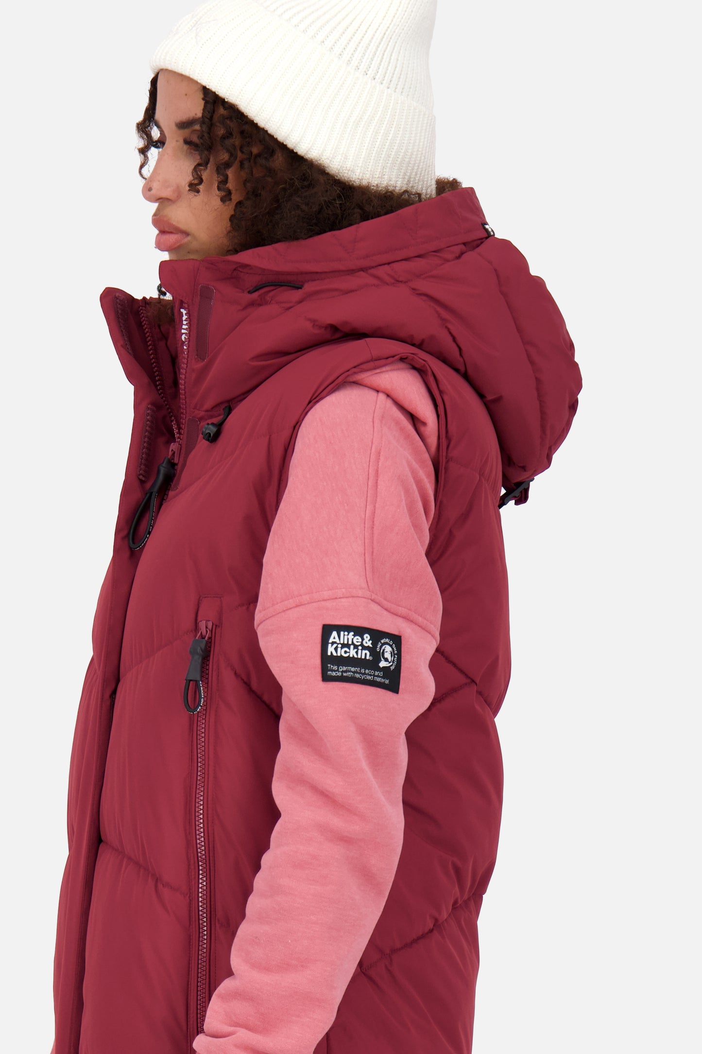 Lange Weste JuneAK A Damen Dunkelblau cranberry juice
