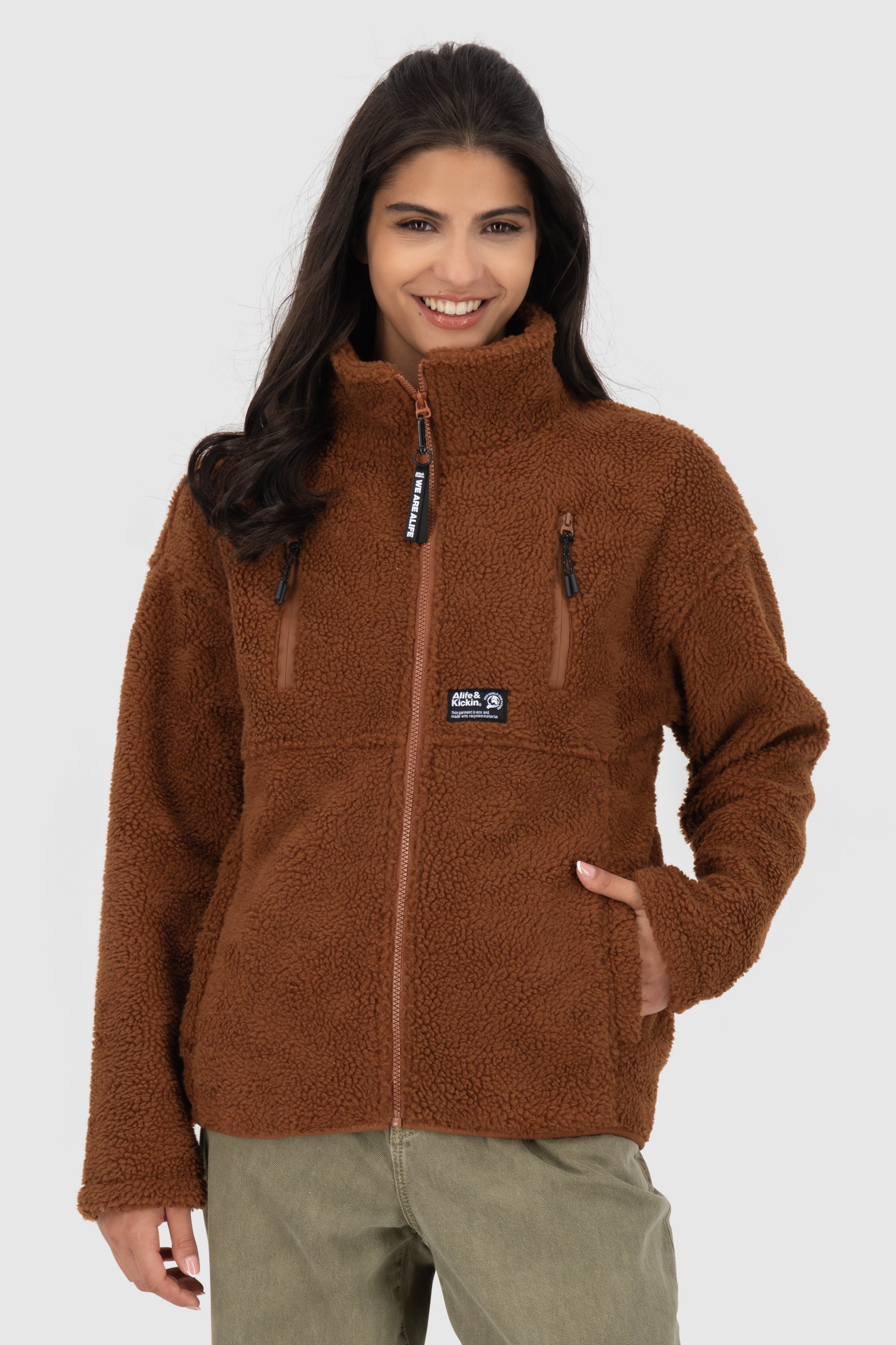 KaluaAK G Teddy Sweat Jacket Braun
