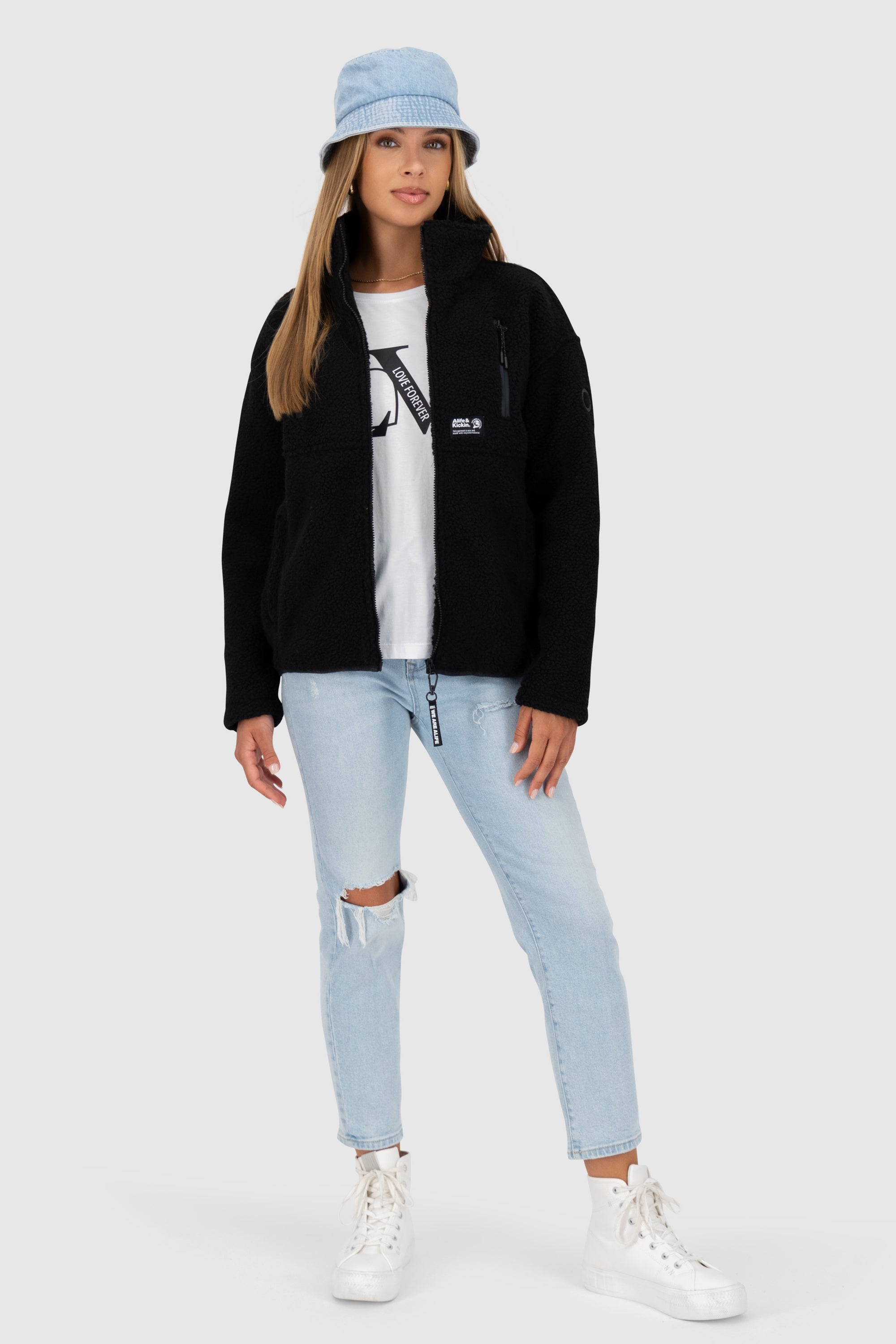 KaluaAK G Teddy Sweat Jacket Schwarz