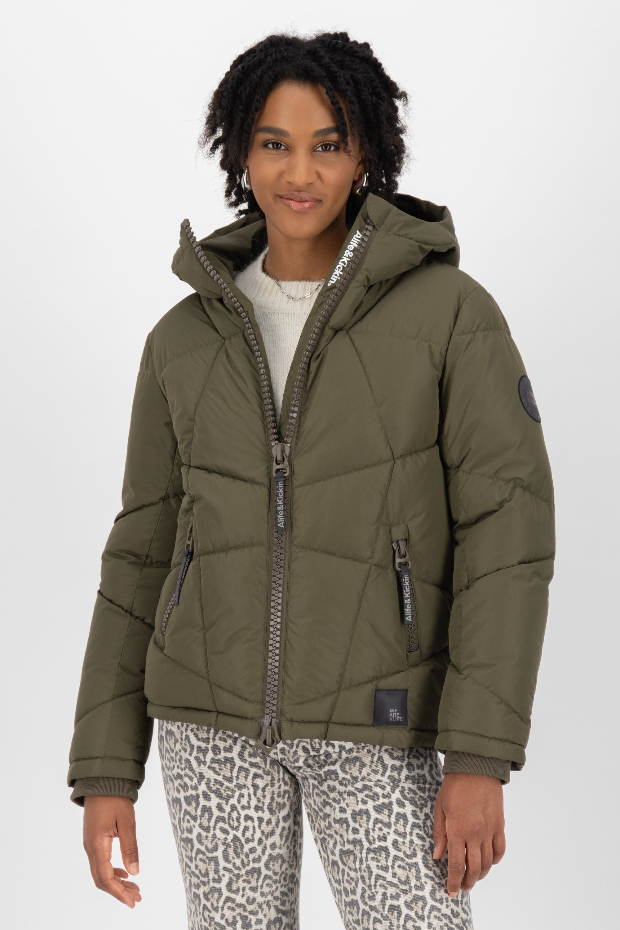 Wattierte Damenjacke KasandraAK A - Perfekt für den Winter und kühle Abende Dunkelgrün