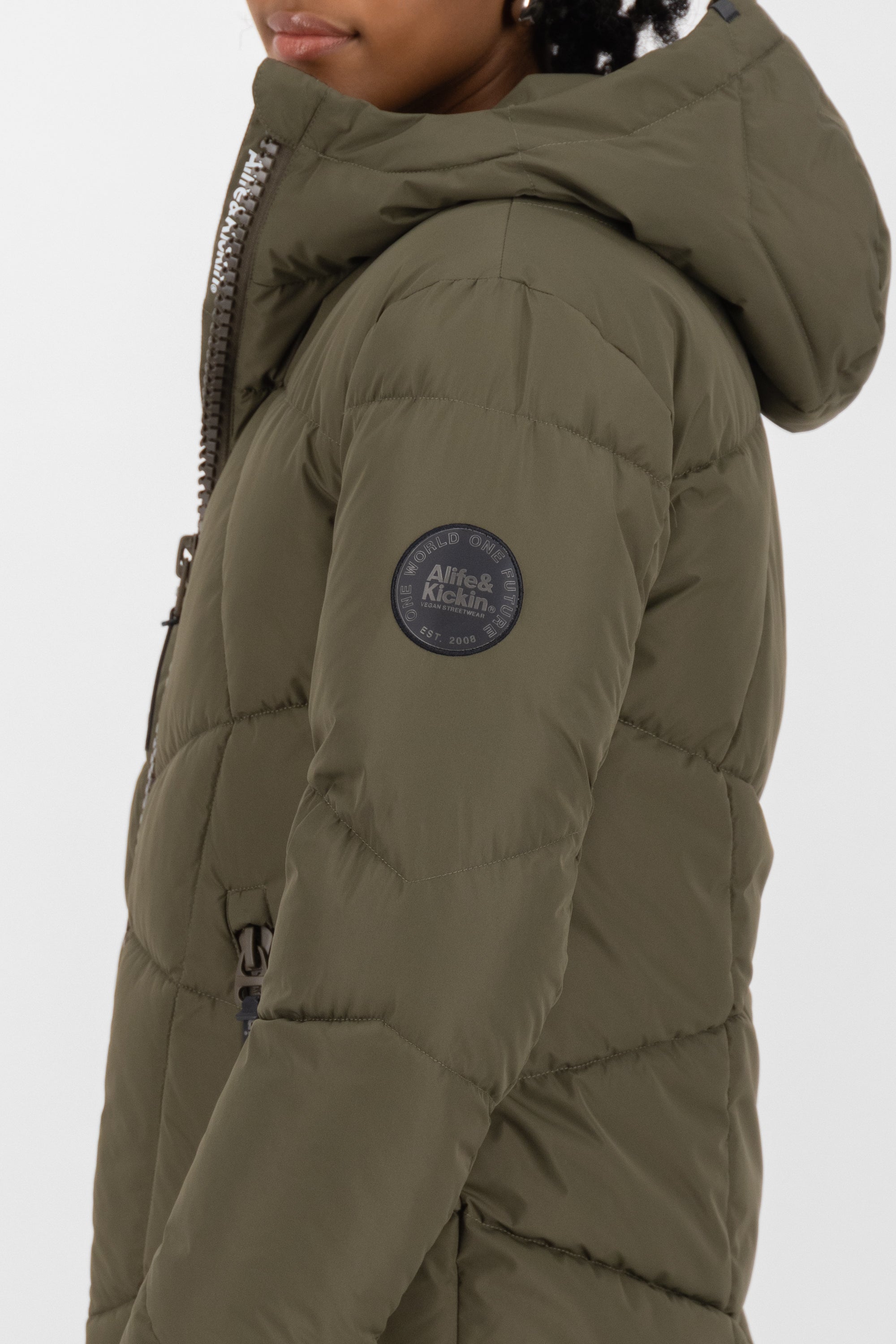 Wattierte Damenjacke KasandraAK A - Perfekt für den Winter und kühle Abende Dunkelgrün
