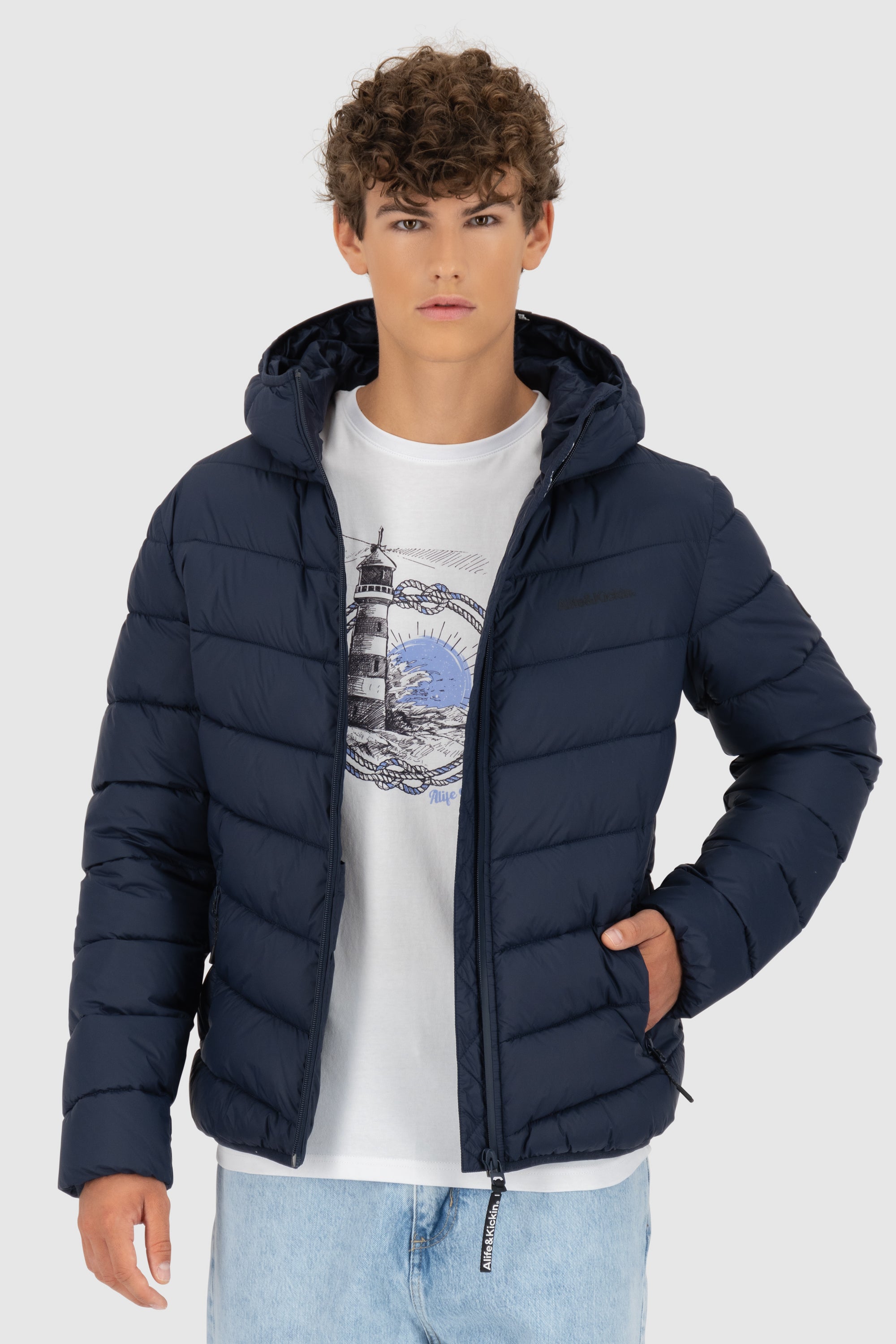 Mr AndersonAK A Puffer Jacket Dunkelblau