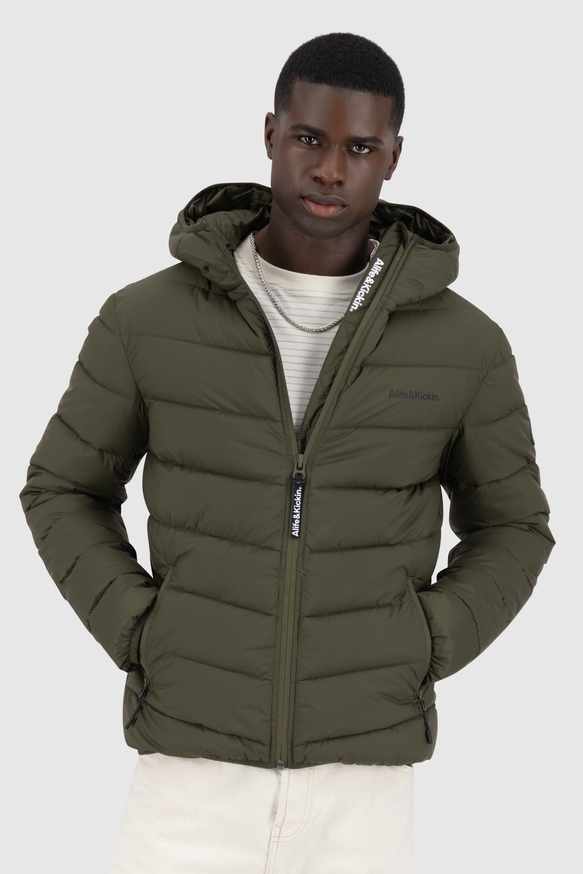Mr AndersonAK A Puffer Jacket Dunkelgrün