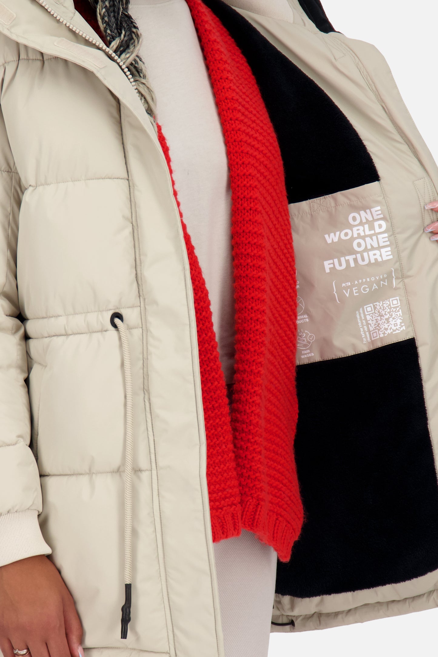 Winterjacke Damen ErinAK A mit Kordelzug pumice