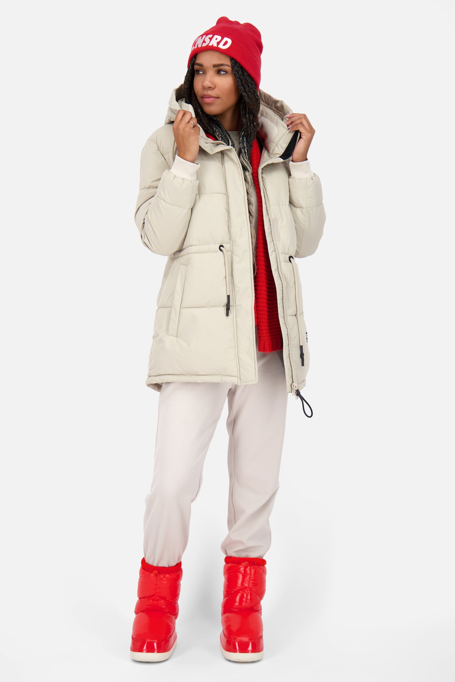 Winterjacke Damen ErinAK A mit Kordelzug pumice