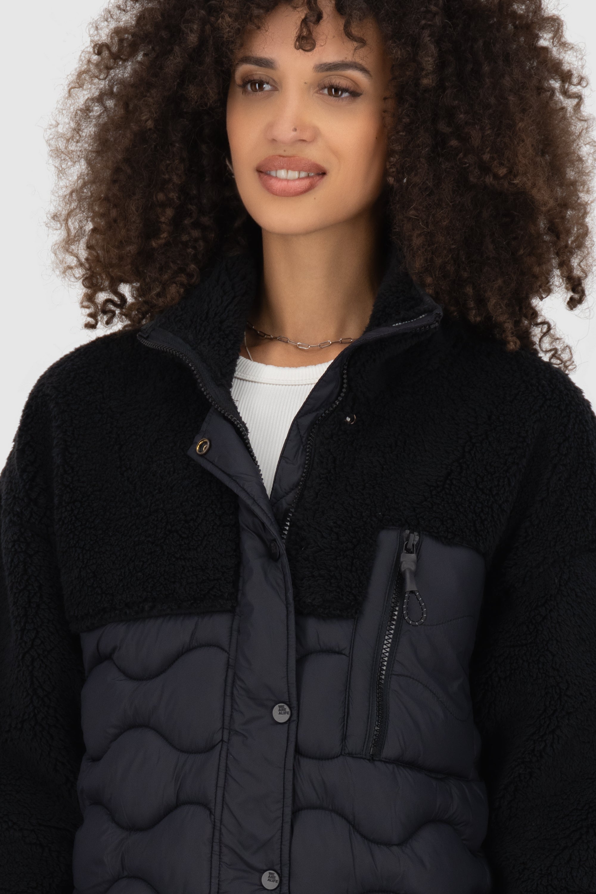 EveAK G Teddy Jacket Schwarz