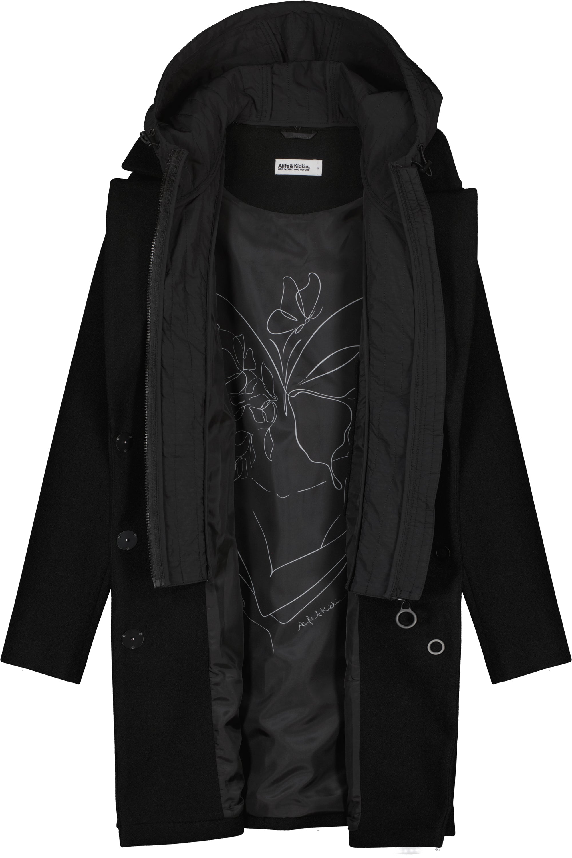 AjaAK A Jacket long Hybrid Schwarz