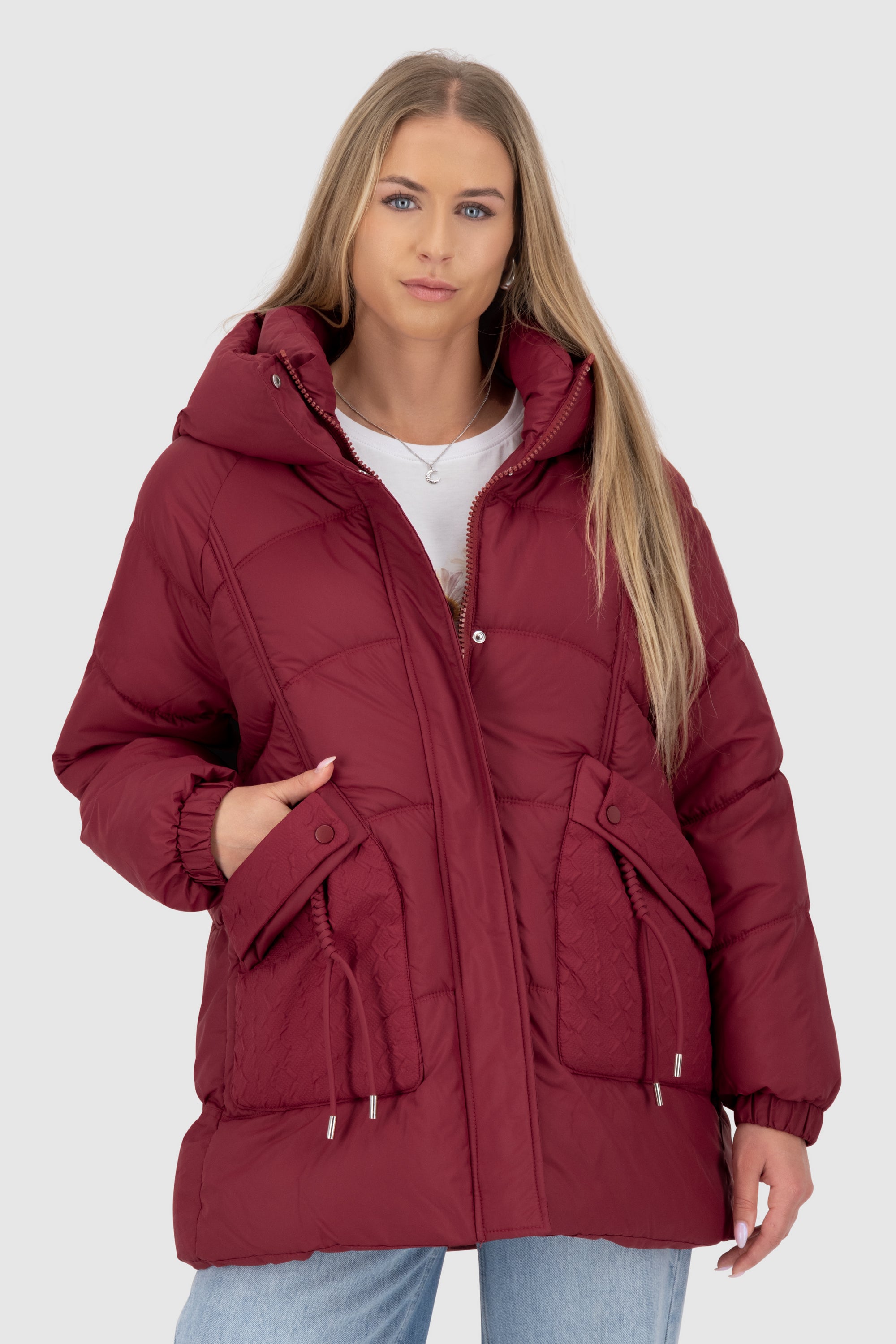 Alife and Kickin GlorianaAK A Puffer Jacket Damen Rot
