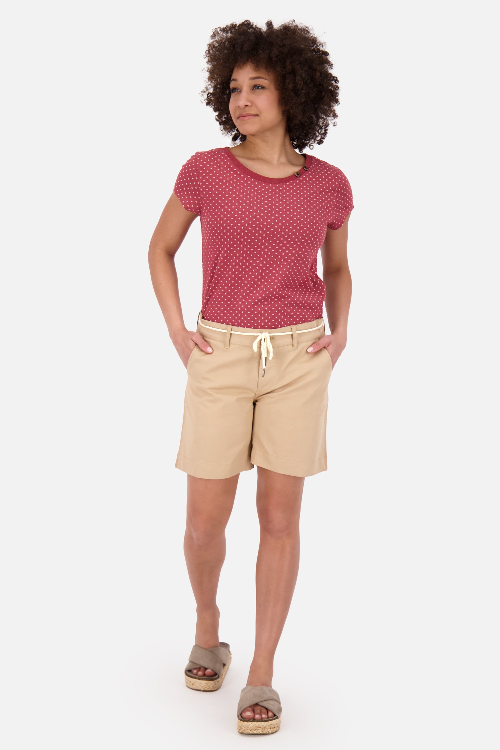 JulesAK A kurze Hose Damen aus Stoff Beige