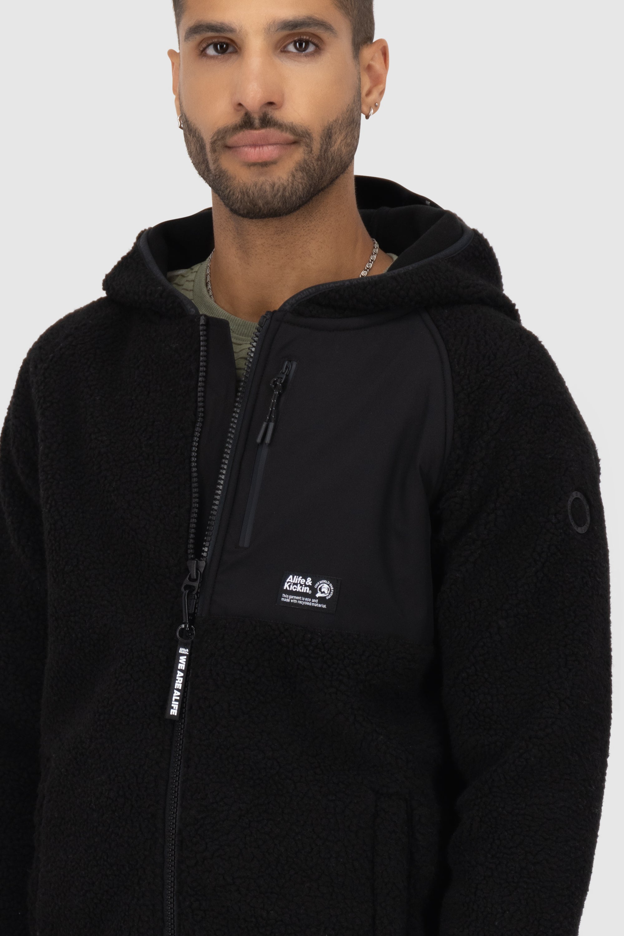 HaraldAK G Teddy Hooded Sweat Jacket Schwarz
