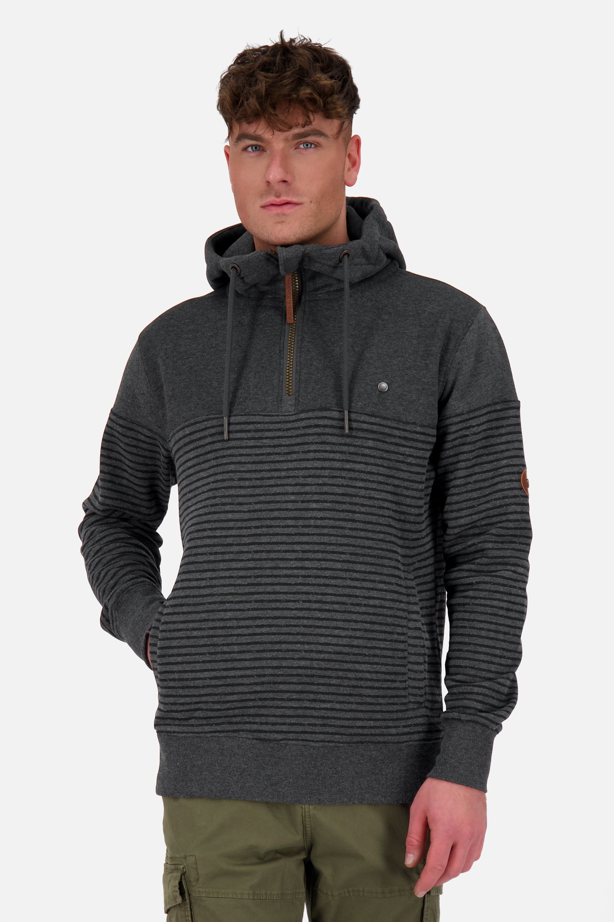 Hoodie Herren HugoAK Z mit Streifendesign Schwarz