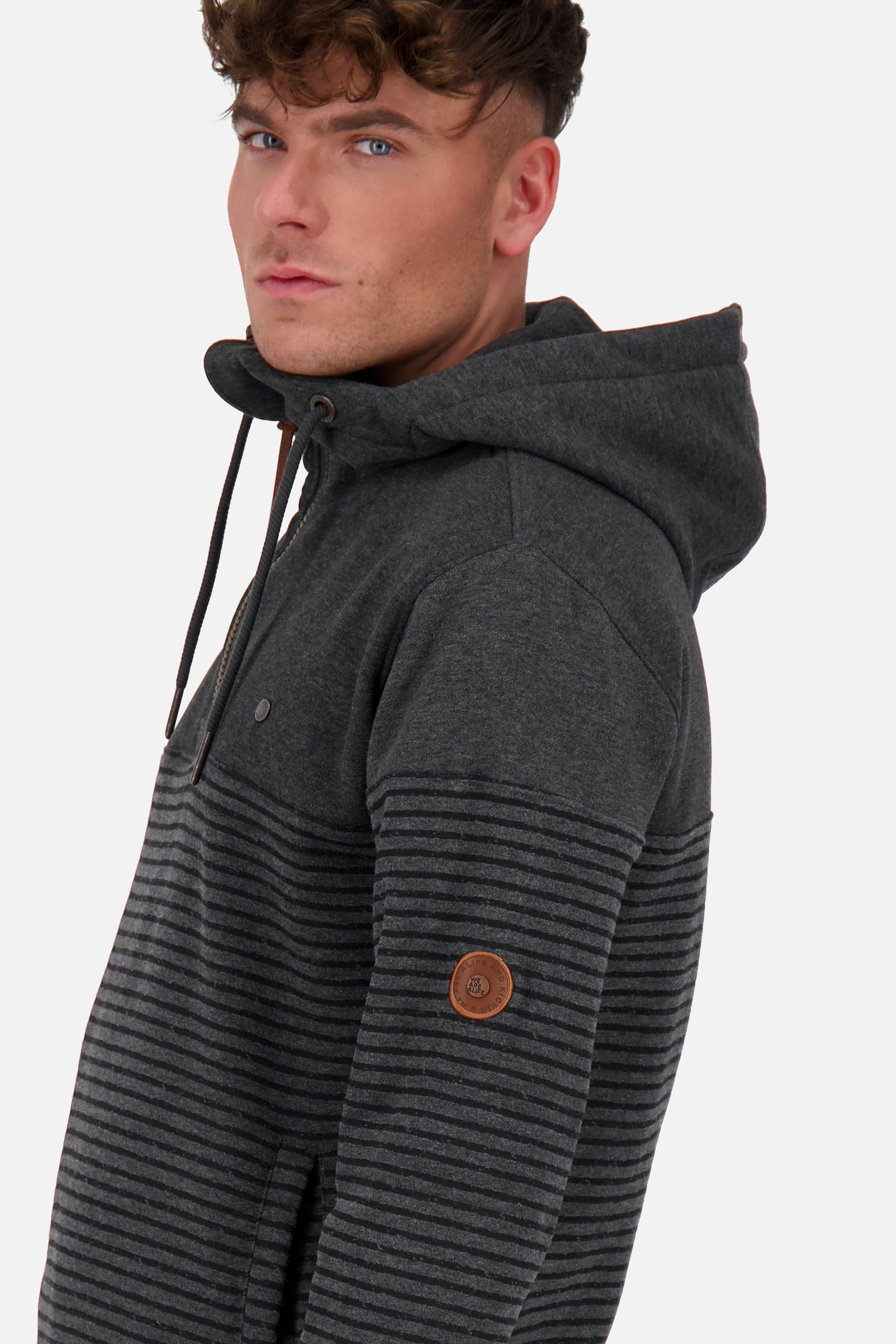 Hoodie Herren HugoAK Z mit Streifendesign Schwarz