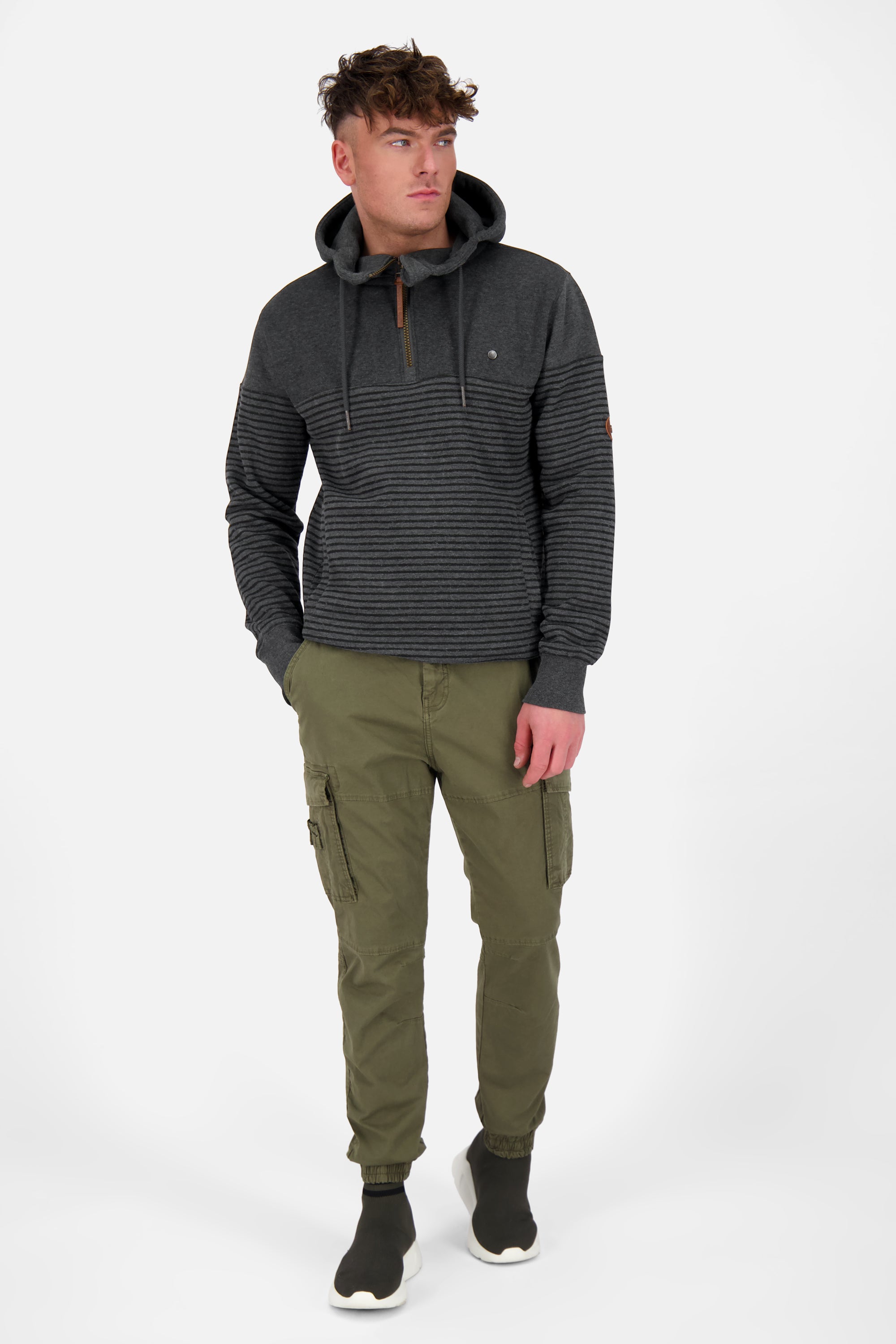 Hoodie Herren HugoAK Z mit Streifendesign Schwarz