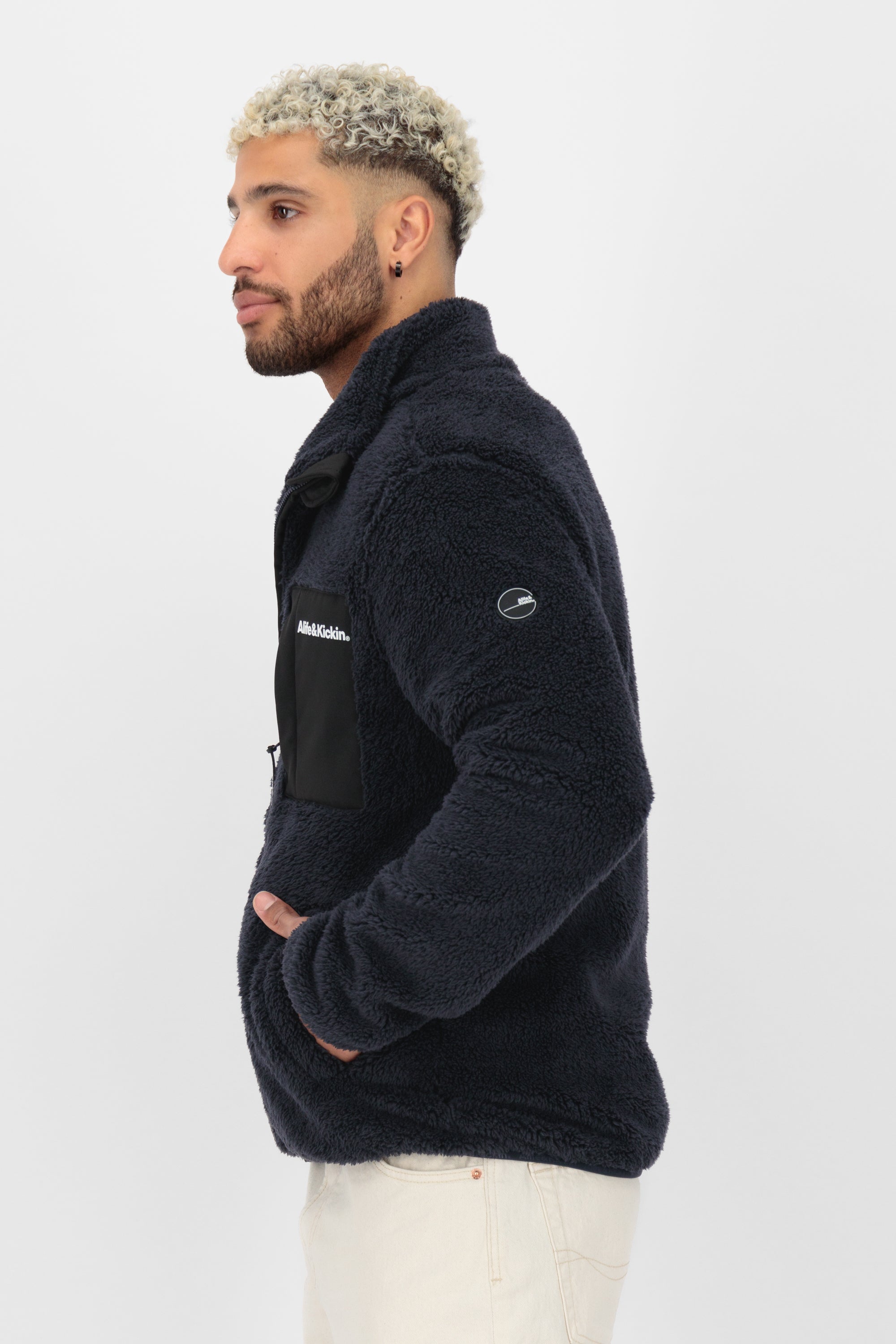 JayAK G Teddy Sweat Jacket Dunkelblau