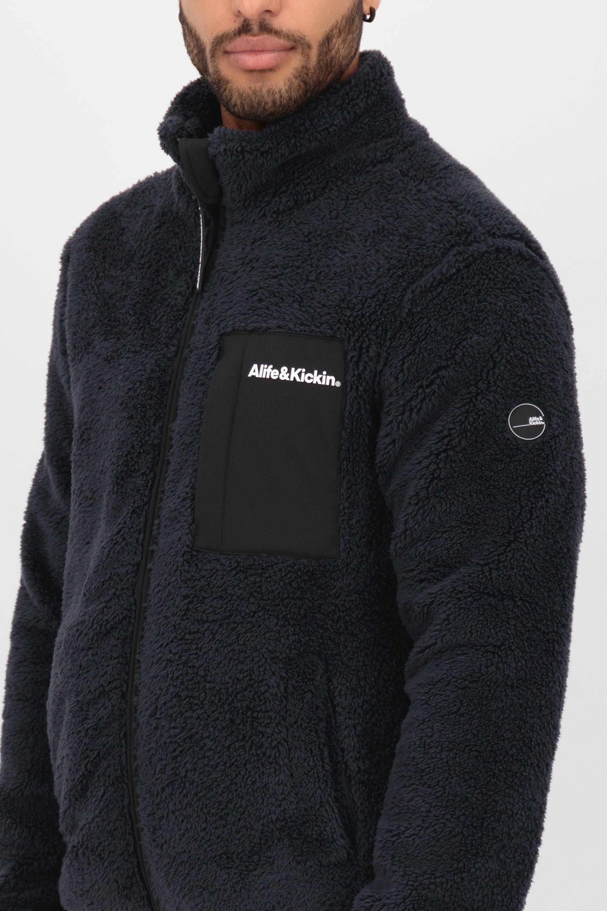 JayAK G Teddy Sweat Jacket Dunkelblau
