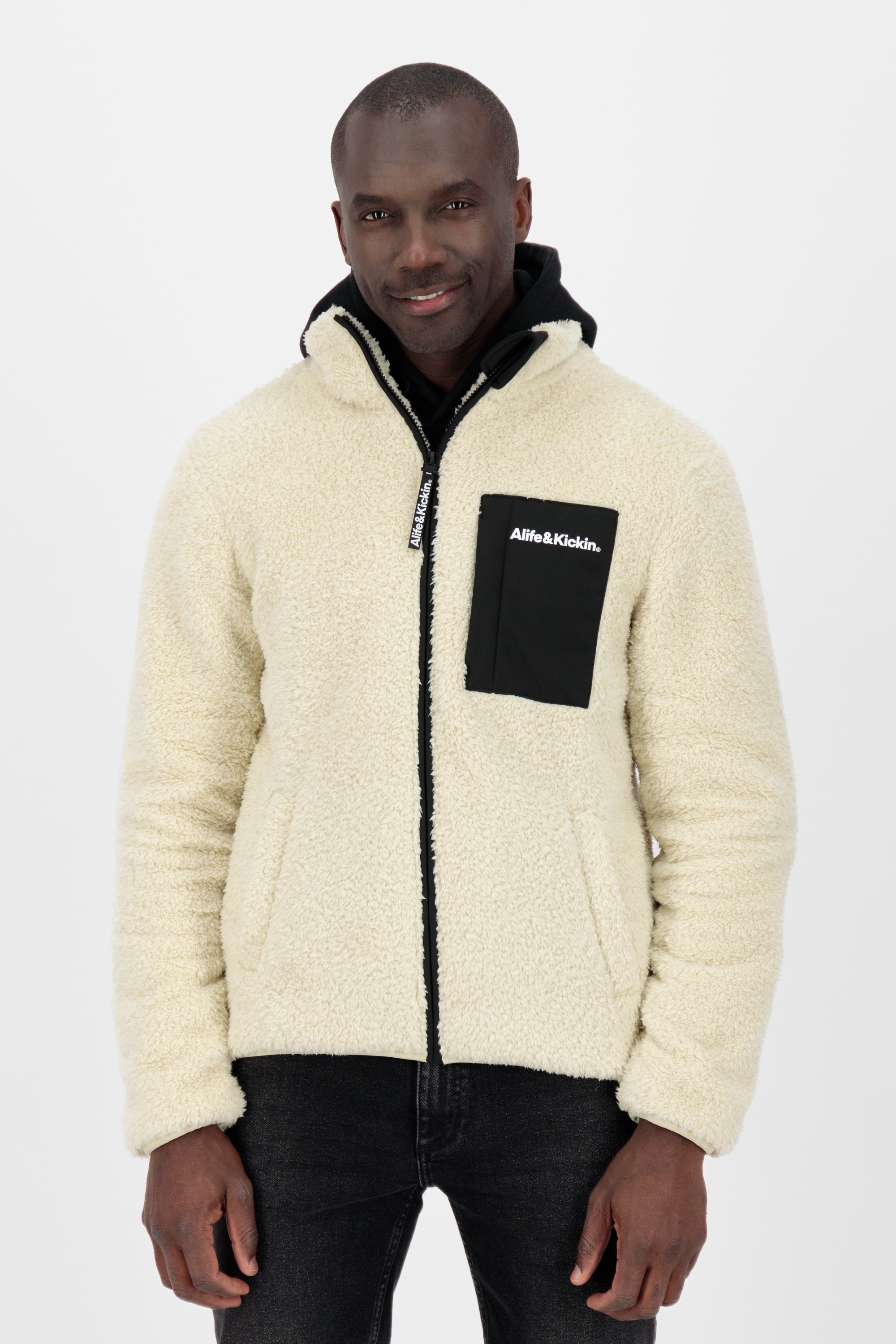 JayAK G Teddy Sweat Jacket Beige