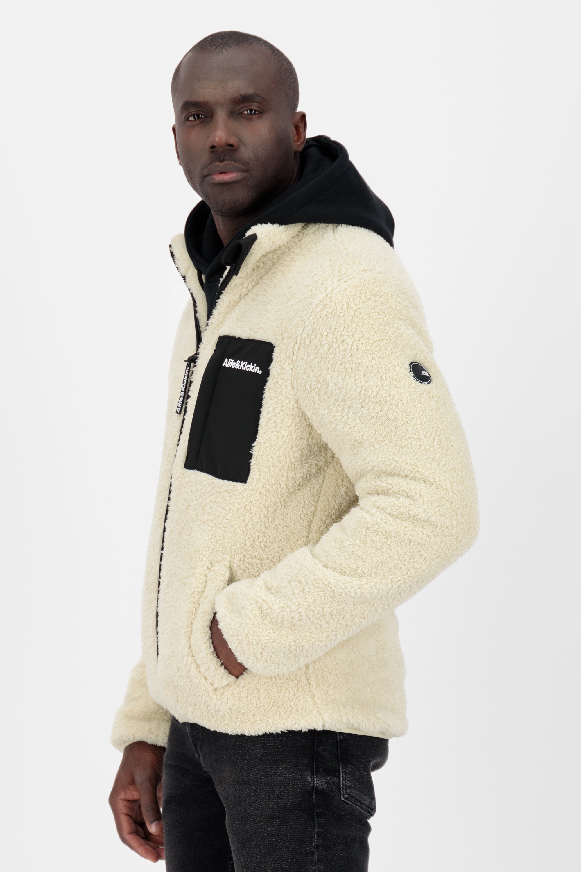 JayAK G Teddy Sweat Jacket Beige