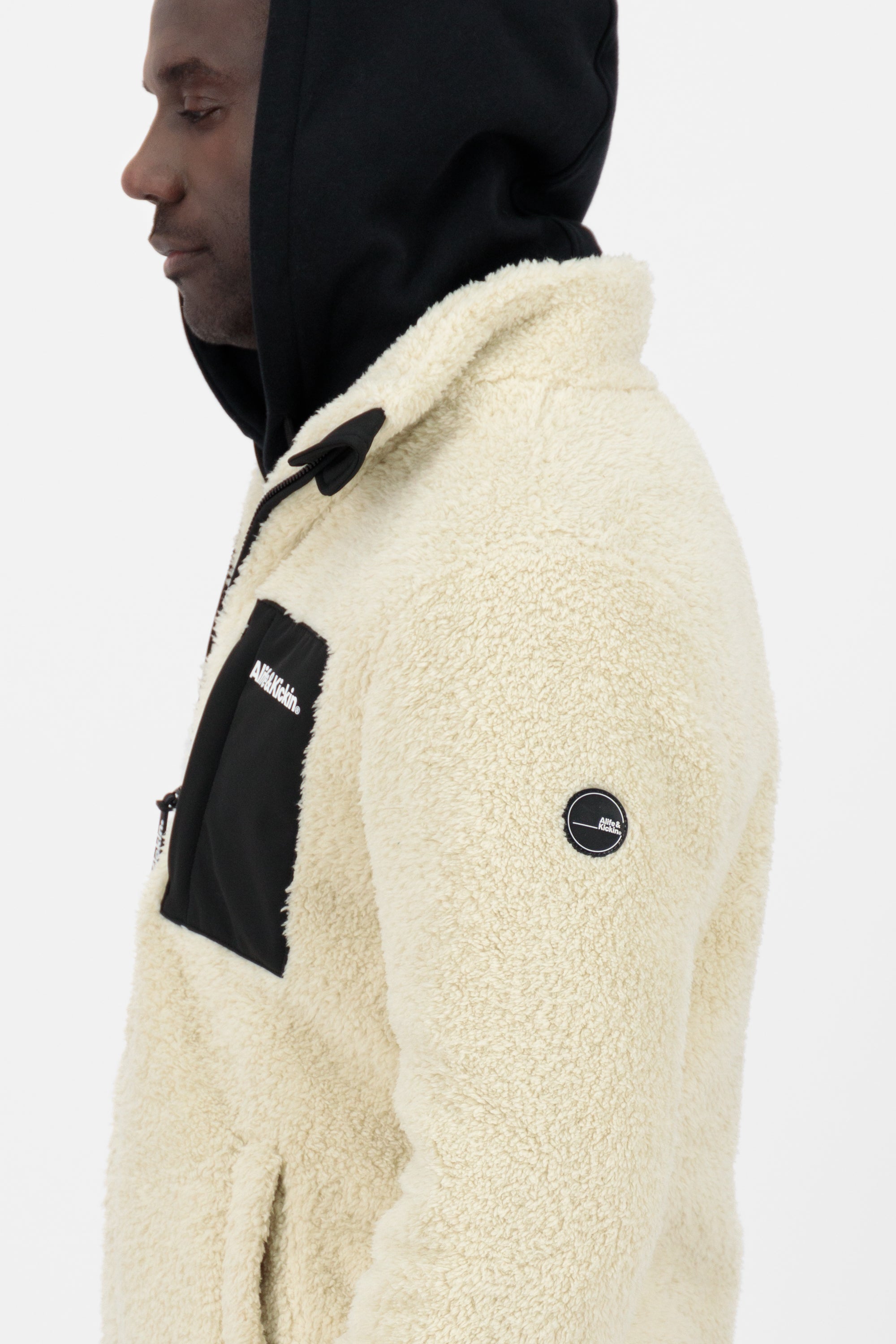JayAK G Teddy Sweat Jacket Beige
