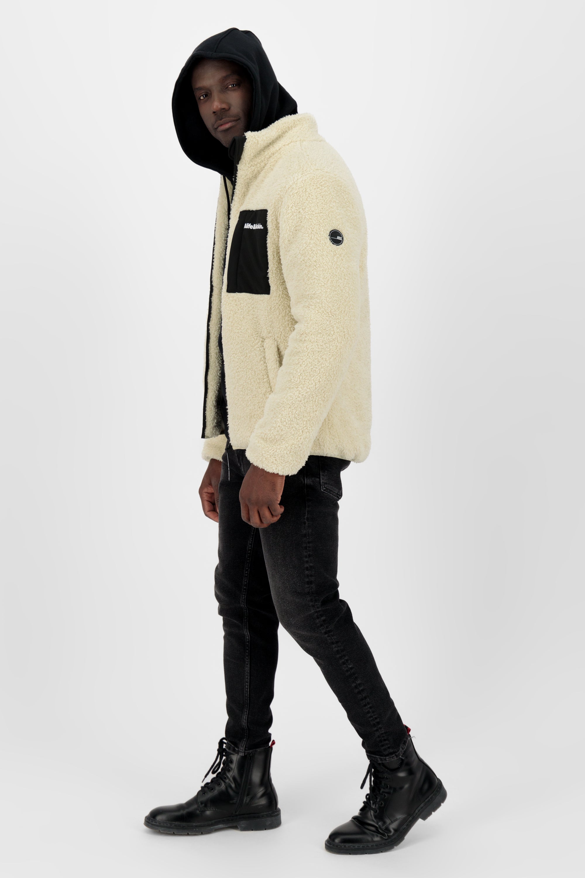 JayAK G Teddy Sweat Jacket Beige