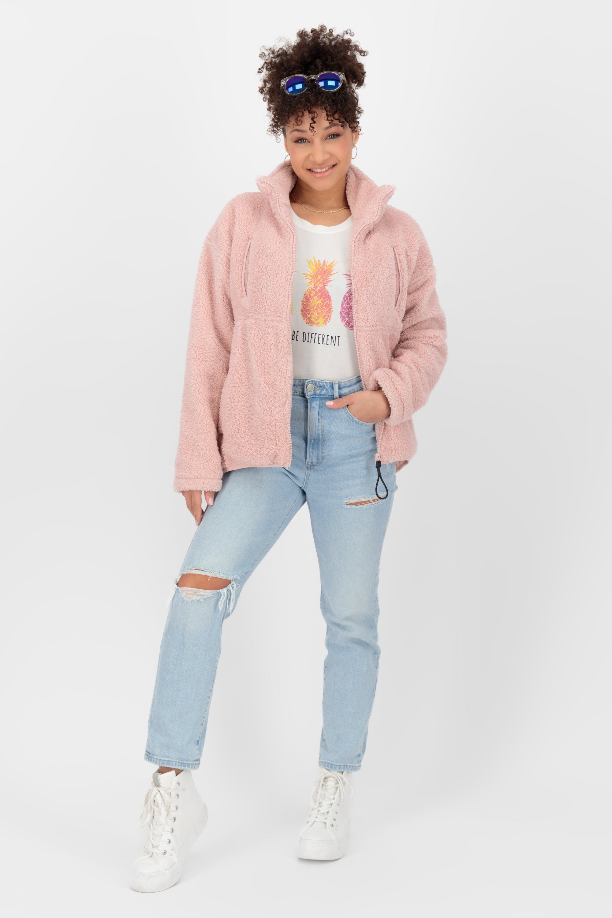 LiobaAK G Teddy Sweat Jacket Rosa