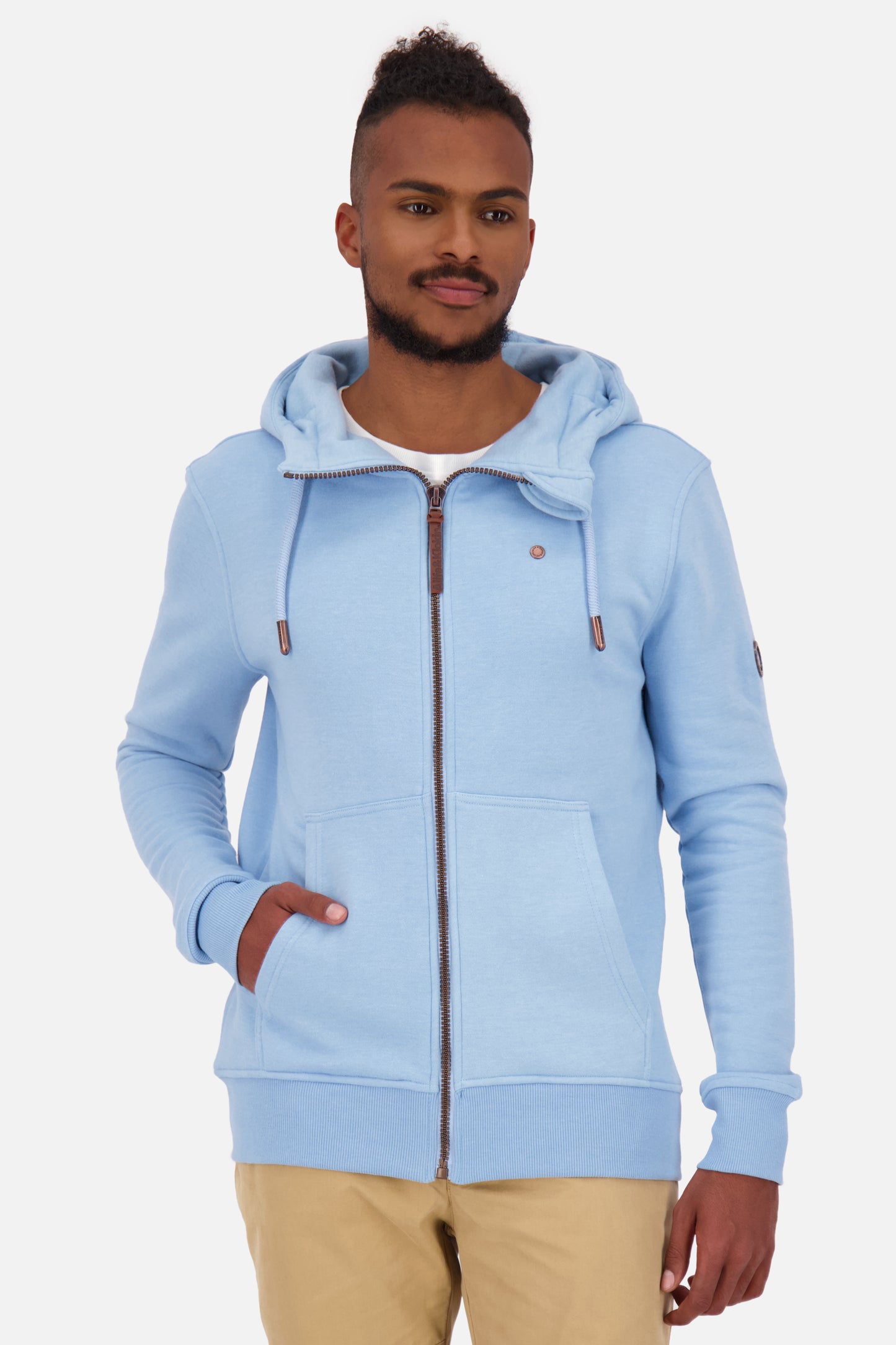 TrasherAK A Sweatjacke Herren mit Kapuze Hellblau