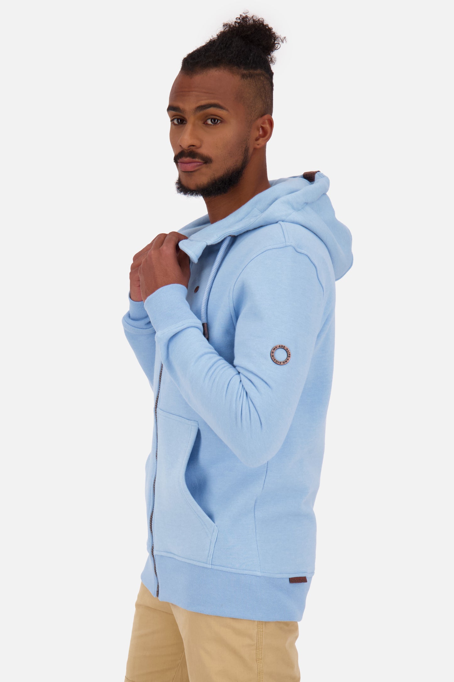 TrasherAK A Sweatjacke Herren mit Kapuze Hellblau