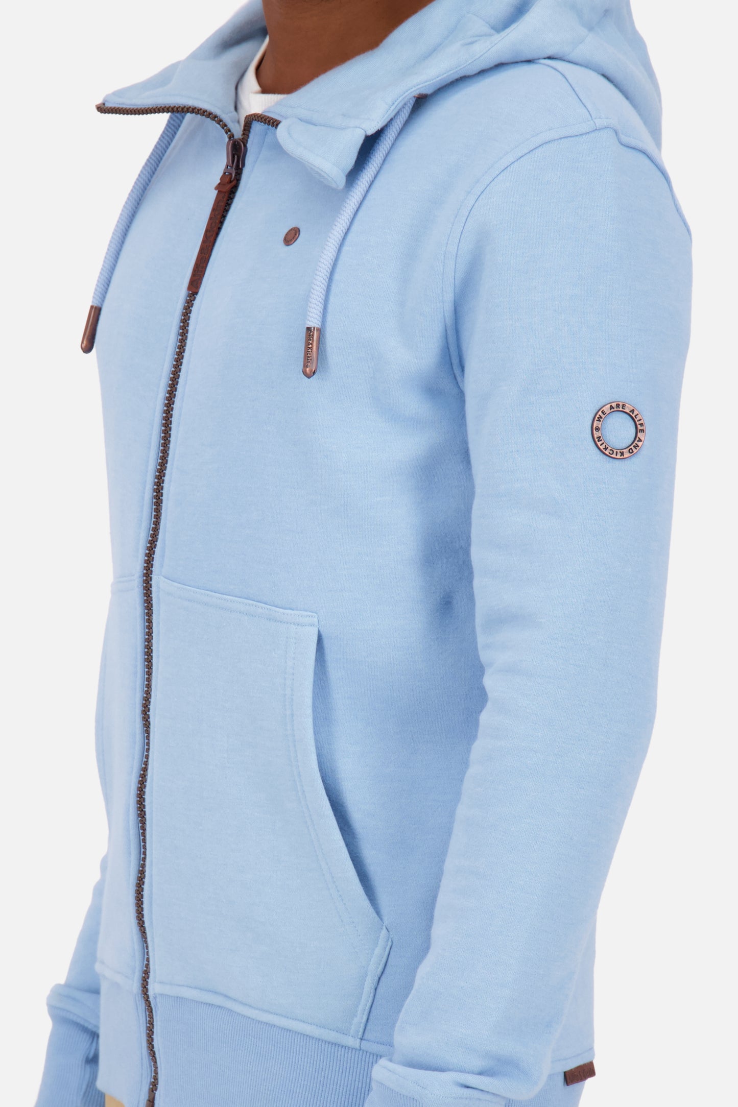 TrasherAK A Sweatjacke Herren mit Kapuze Hellblau