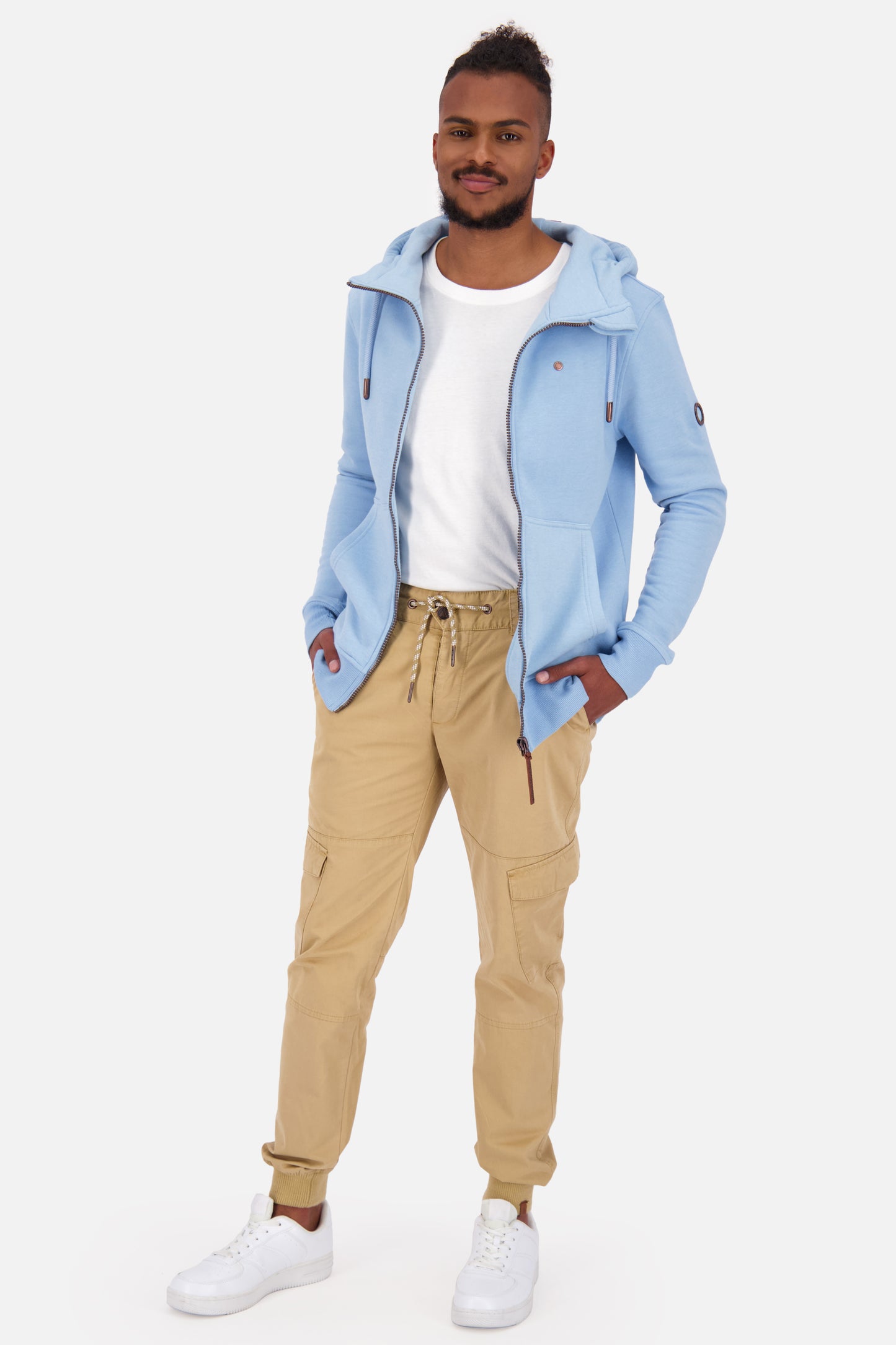 TrasherAK A Sweatjacke Herren mit Kapuze Hellblau