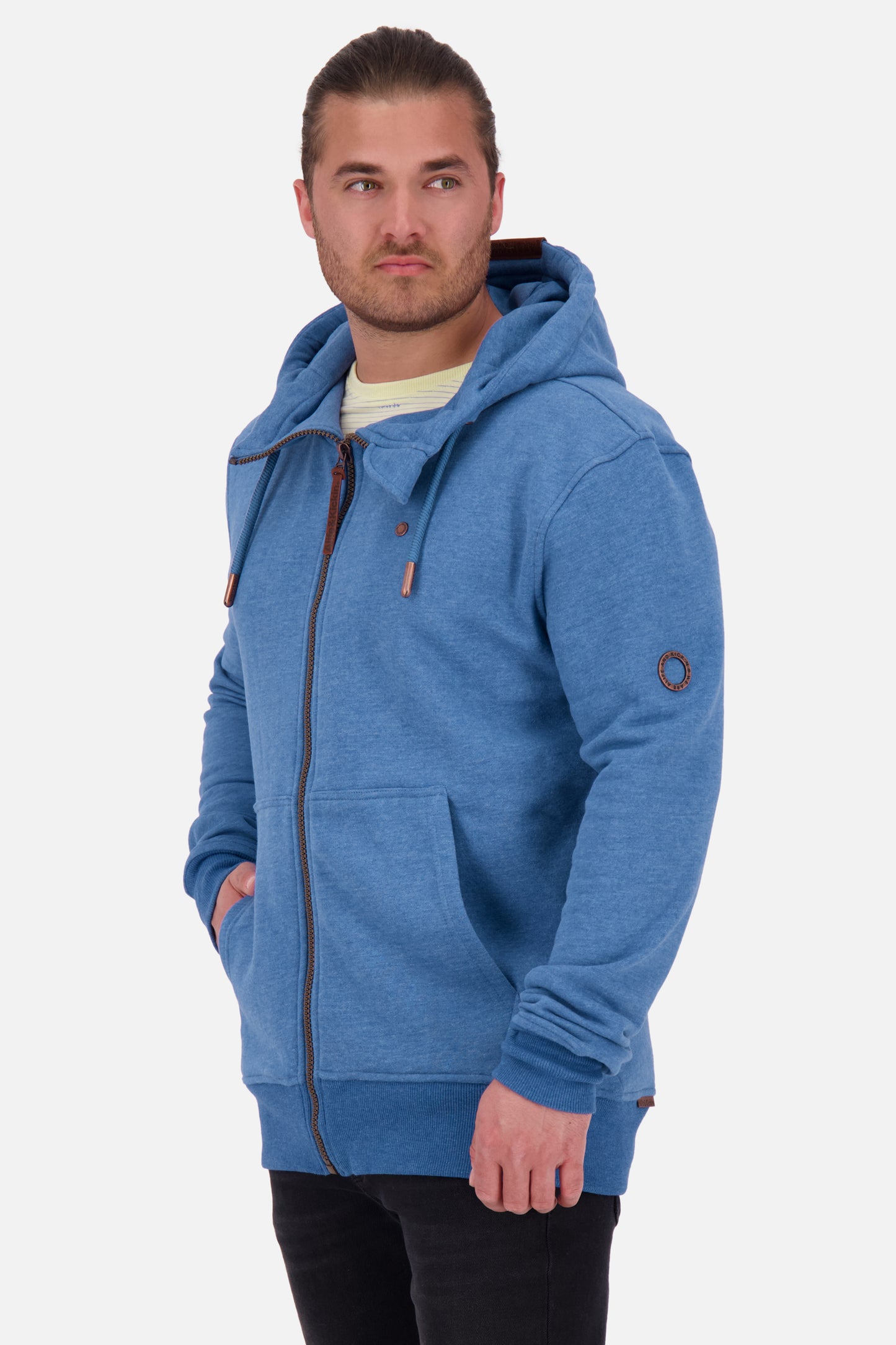 TrasherAK A Sweatjacke Herren mit Kapuze Blau