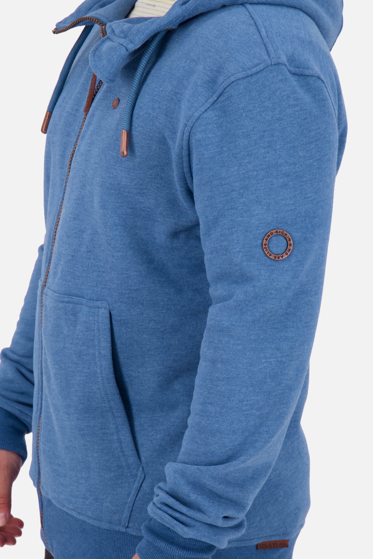 TrasherAK A Sweatjacke Herren mit Kapuze Blau