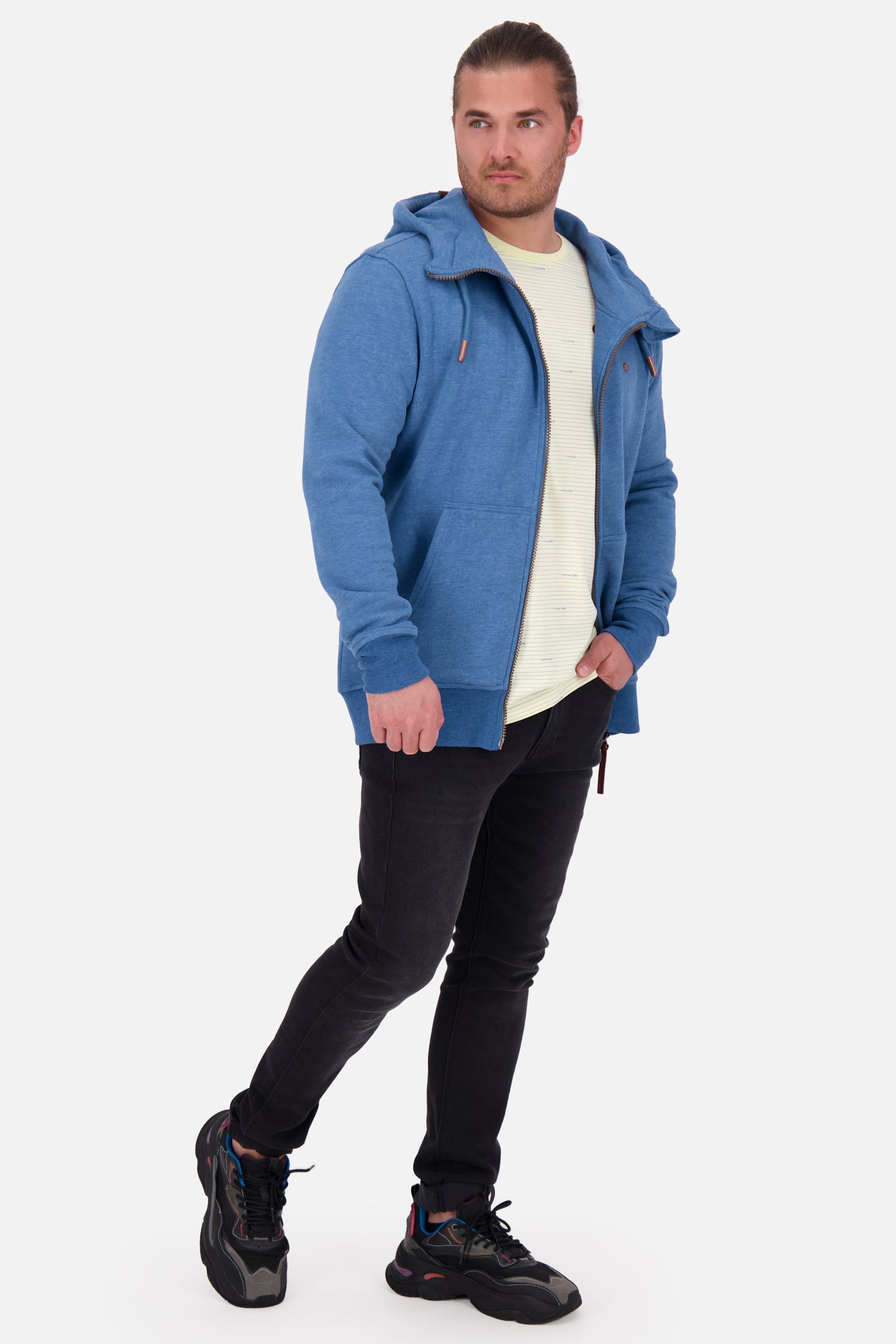 TrasherAK A Sweatjacke Herren mit Kapuze Blau