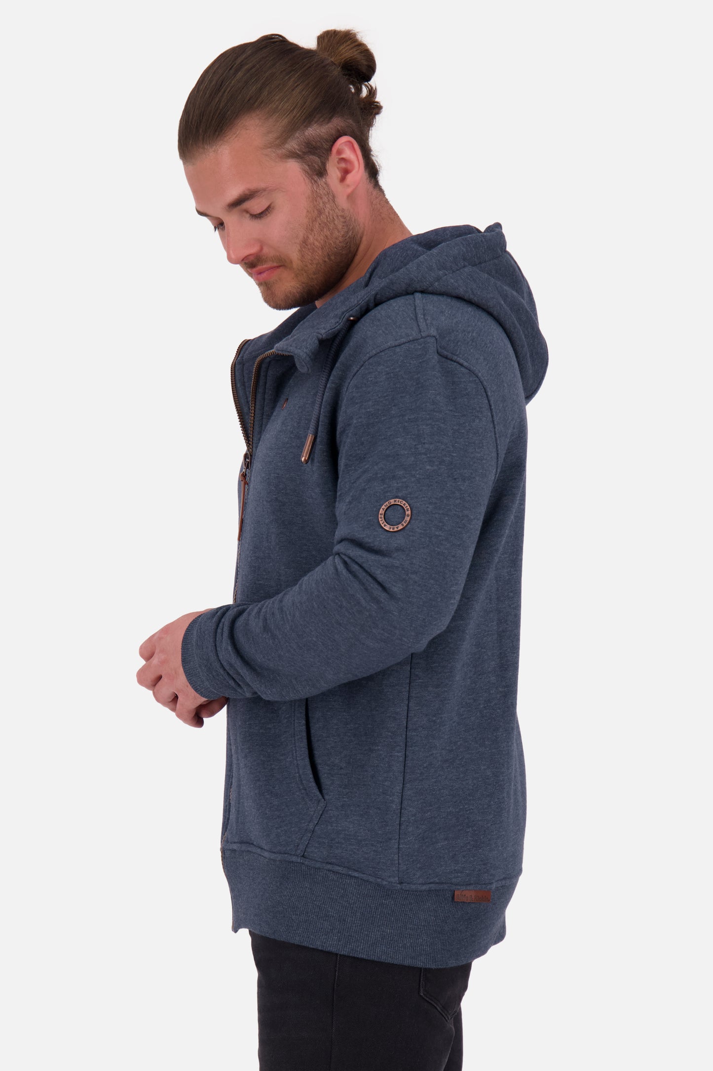 TrasherAK A Sweatjacke Herren mit Kapuze Dunkelblau