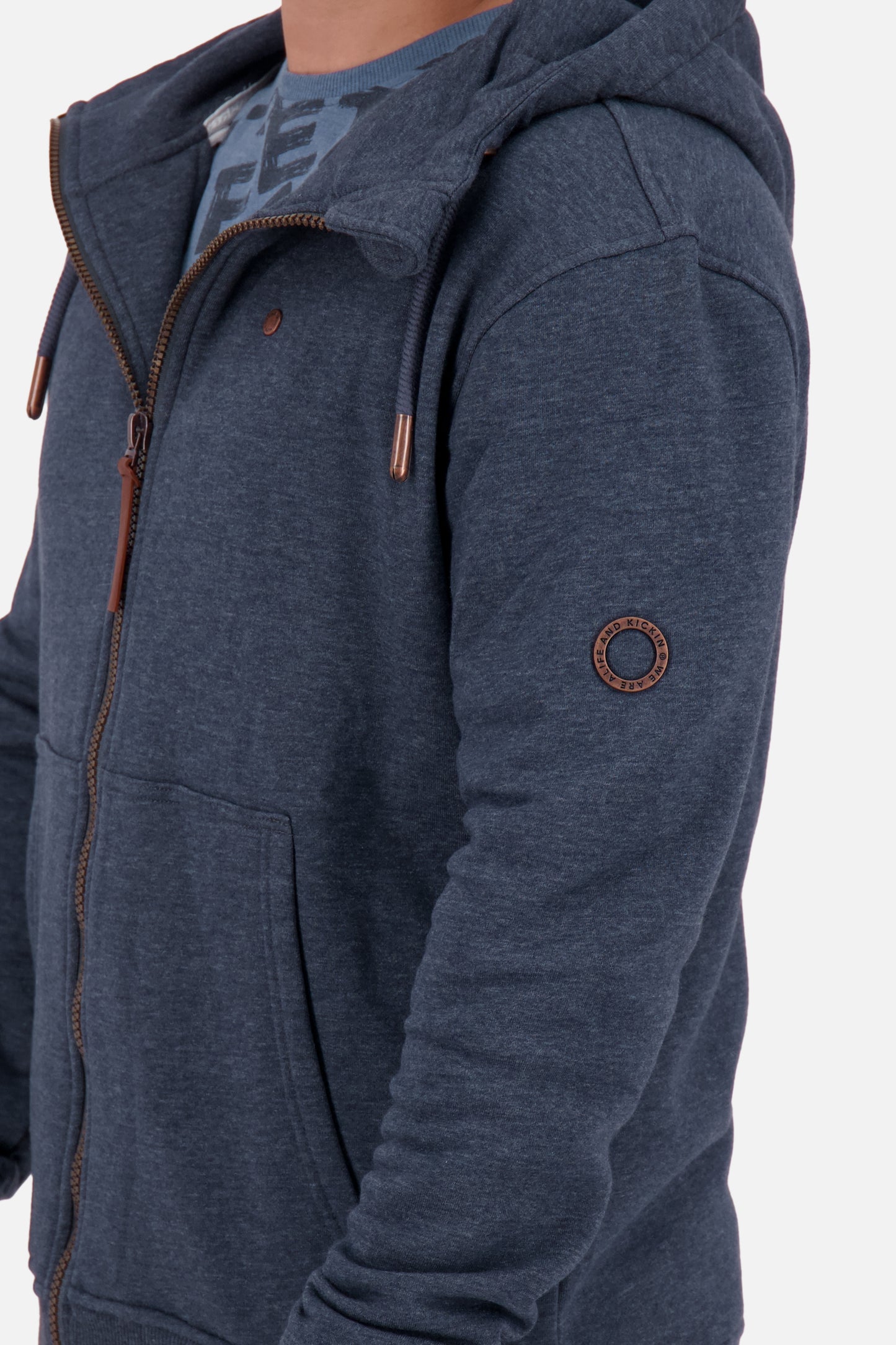 TrasherAK A Sweatjacke Herren mit Kapuze Dunkelblau