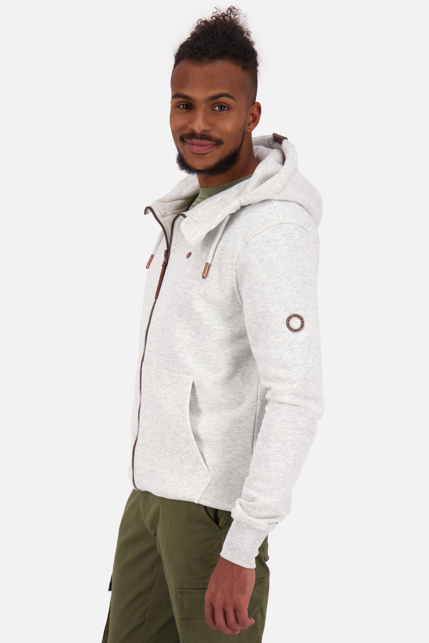 TrasherAK A Sweatjacke Herren mit Kapuze Grau