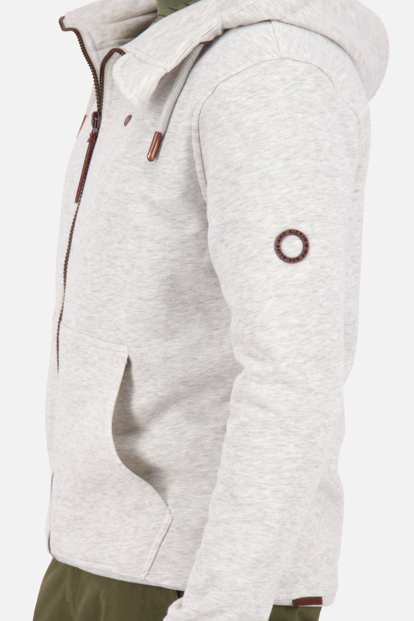 TrasherAK A Sweatjacke Herren mit Kapuze Grau