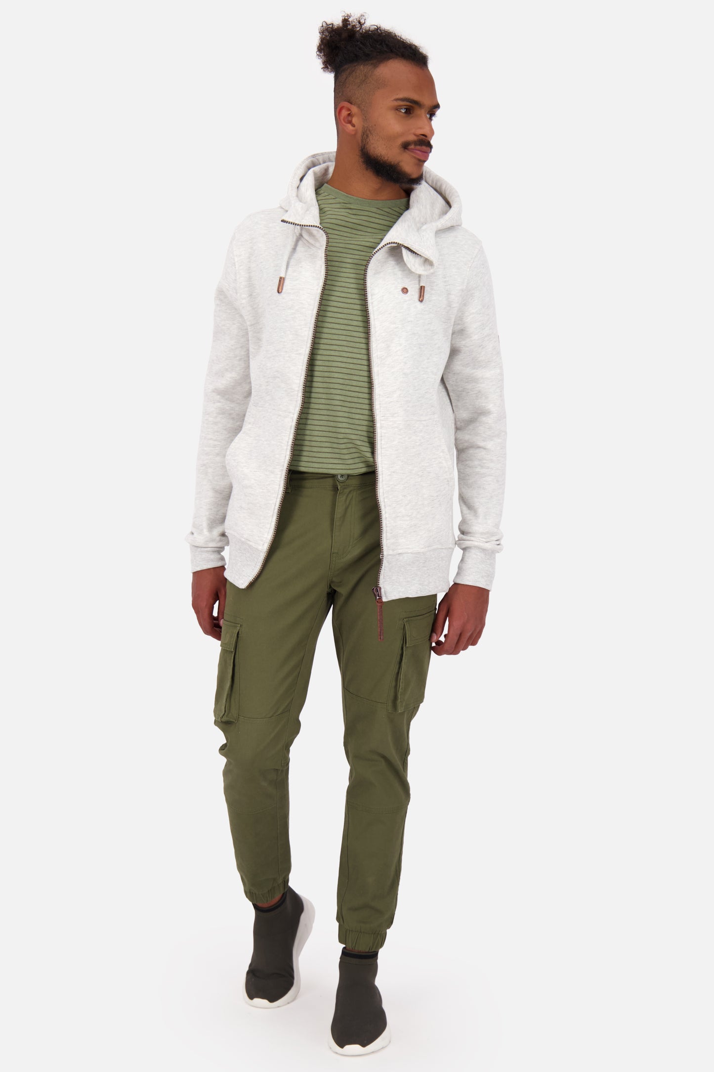 TrasherAK A Sweatjacke Herren mit Kapuze Grau