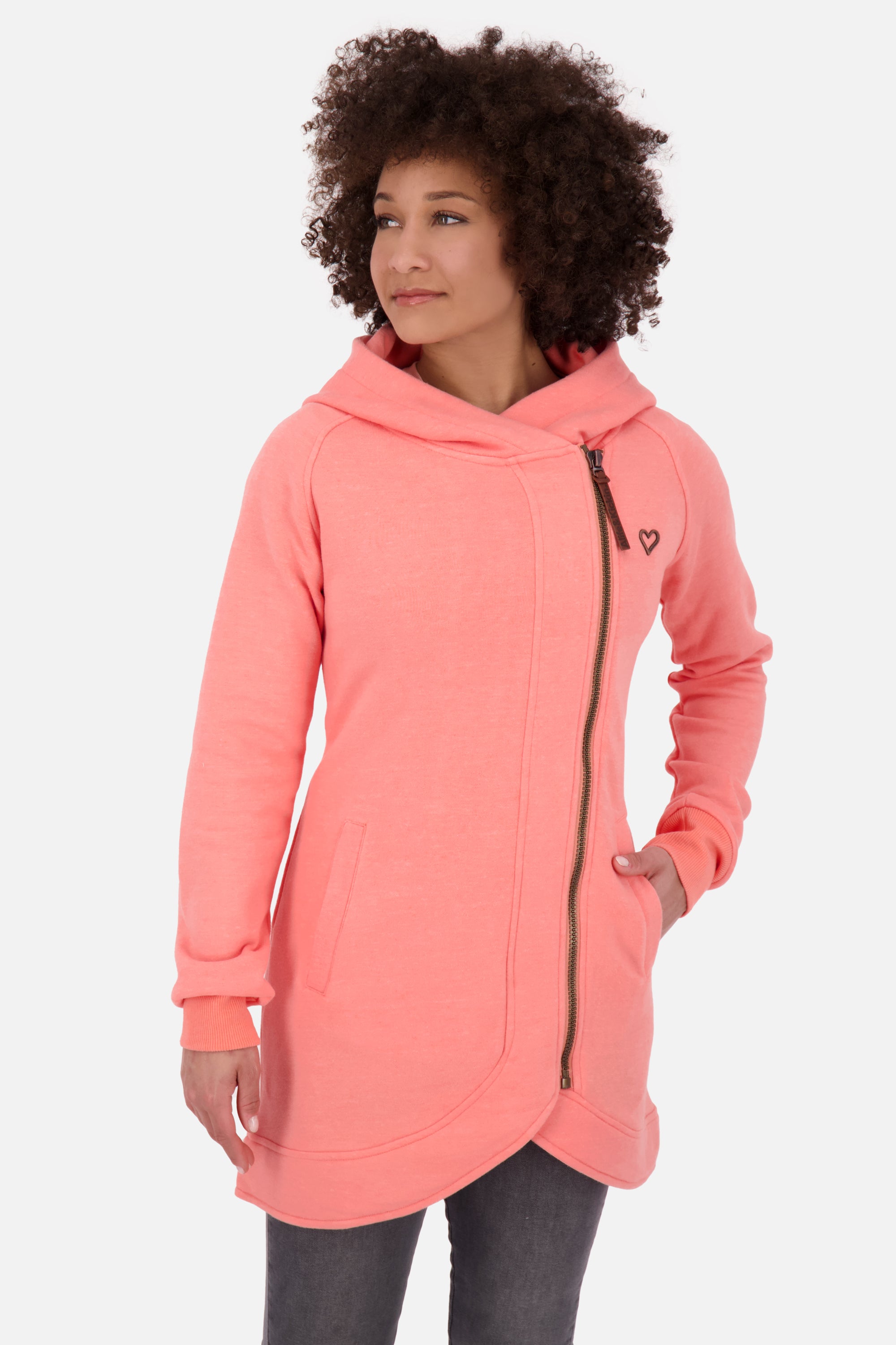 MaryAK lange Sweatjacke Damen Orange