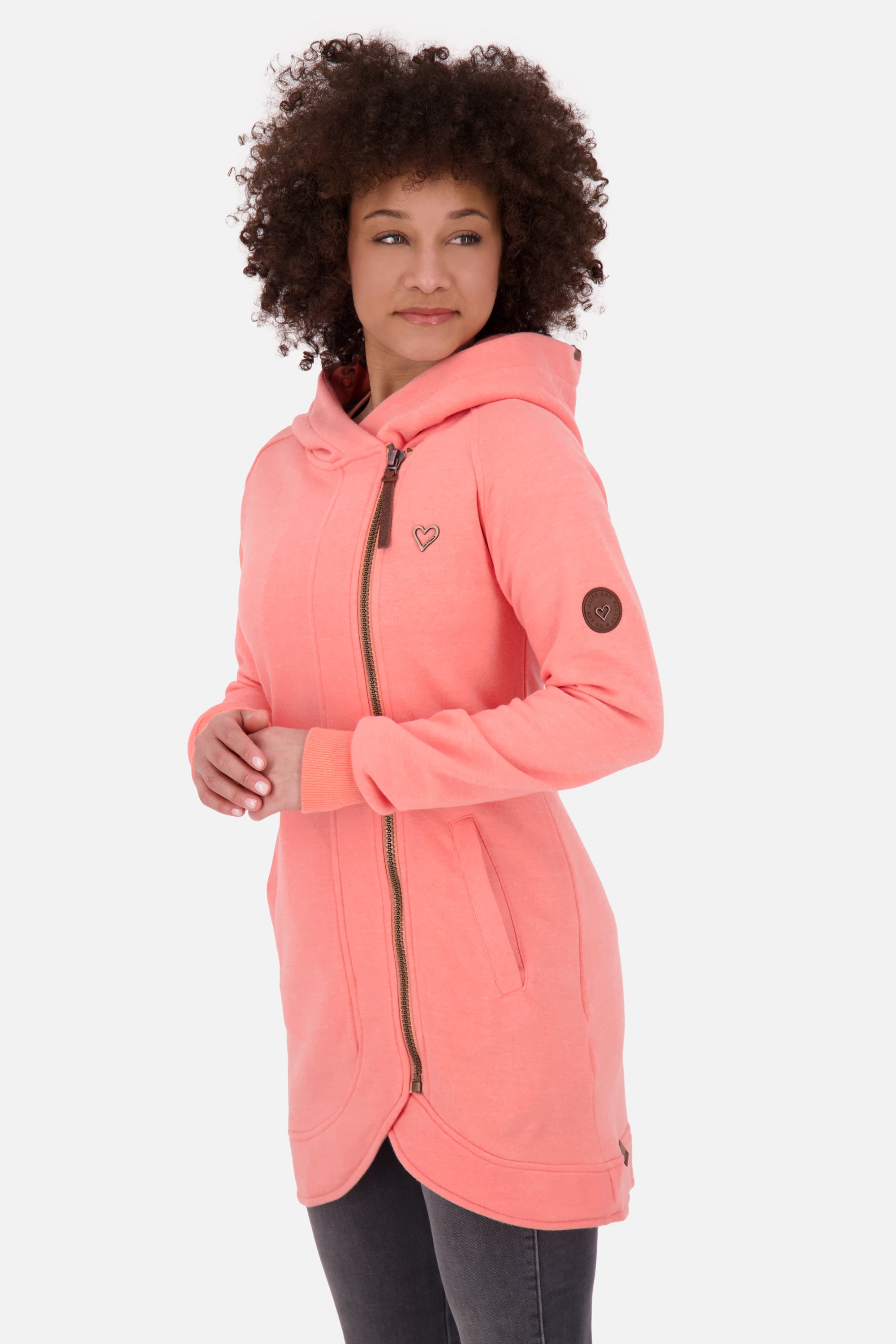 MaryAK lange Sweatjacke Damen Orange