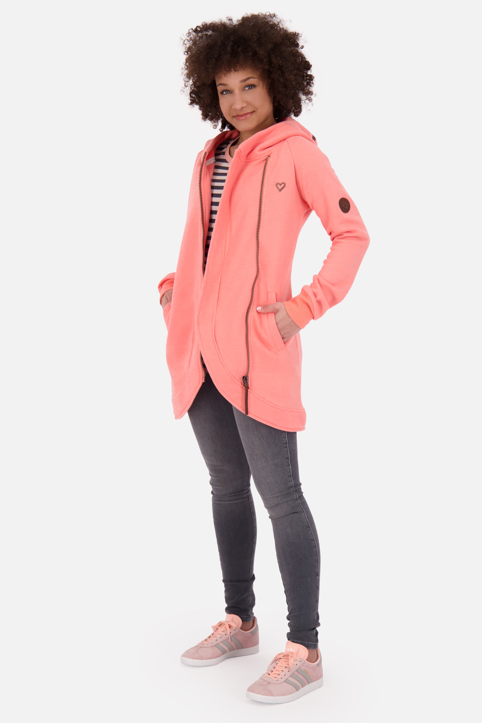 MaryAK lange Sweatjacke Damen Orange