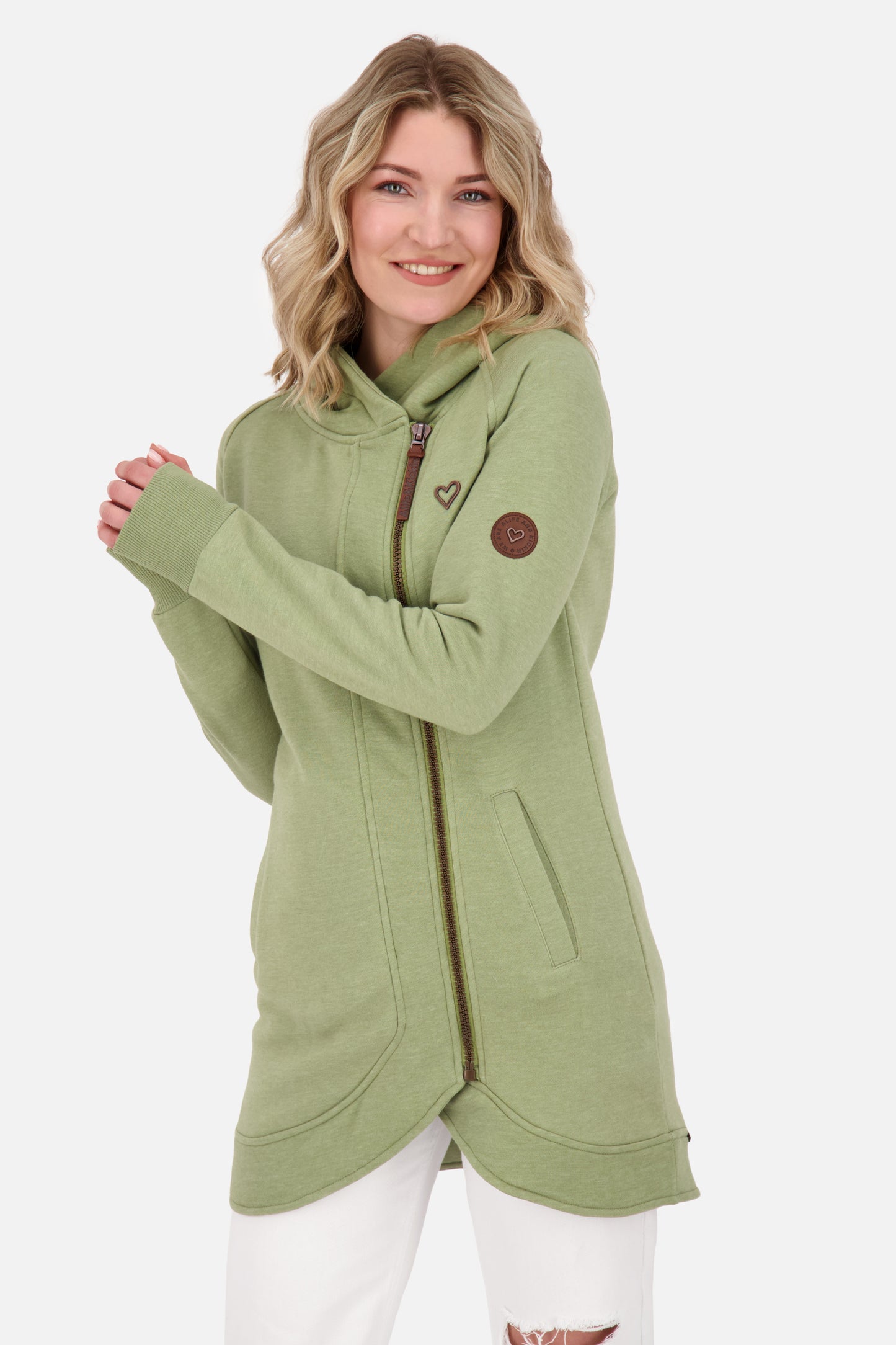 MaryAK lange Sweatjacke Damen Grün