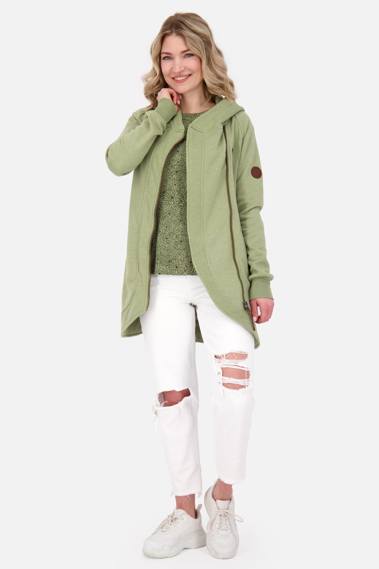 MaryAK lange Sweatjacke Damen Grün