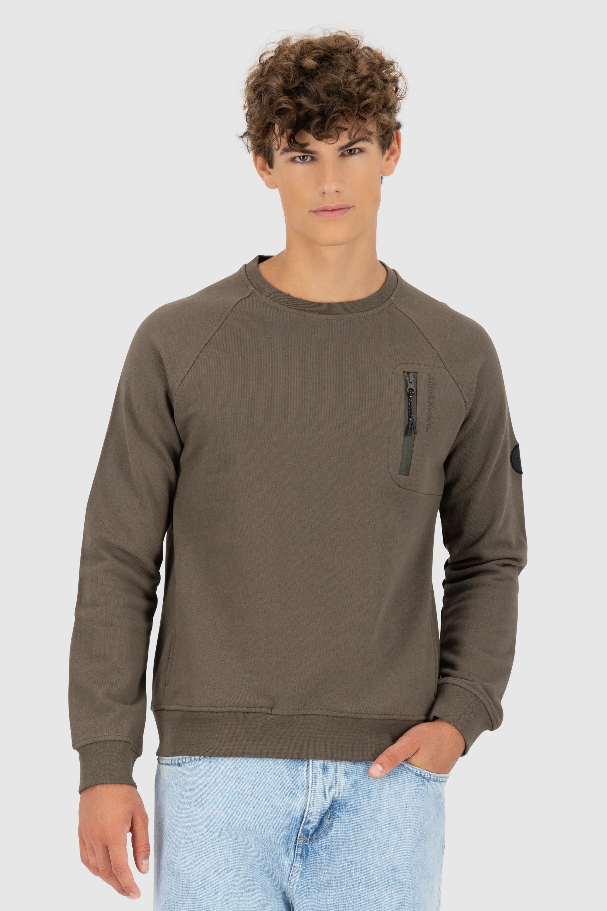 FabioAK A French Terry Sweatshirt Dunkelgrün