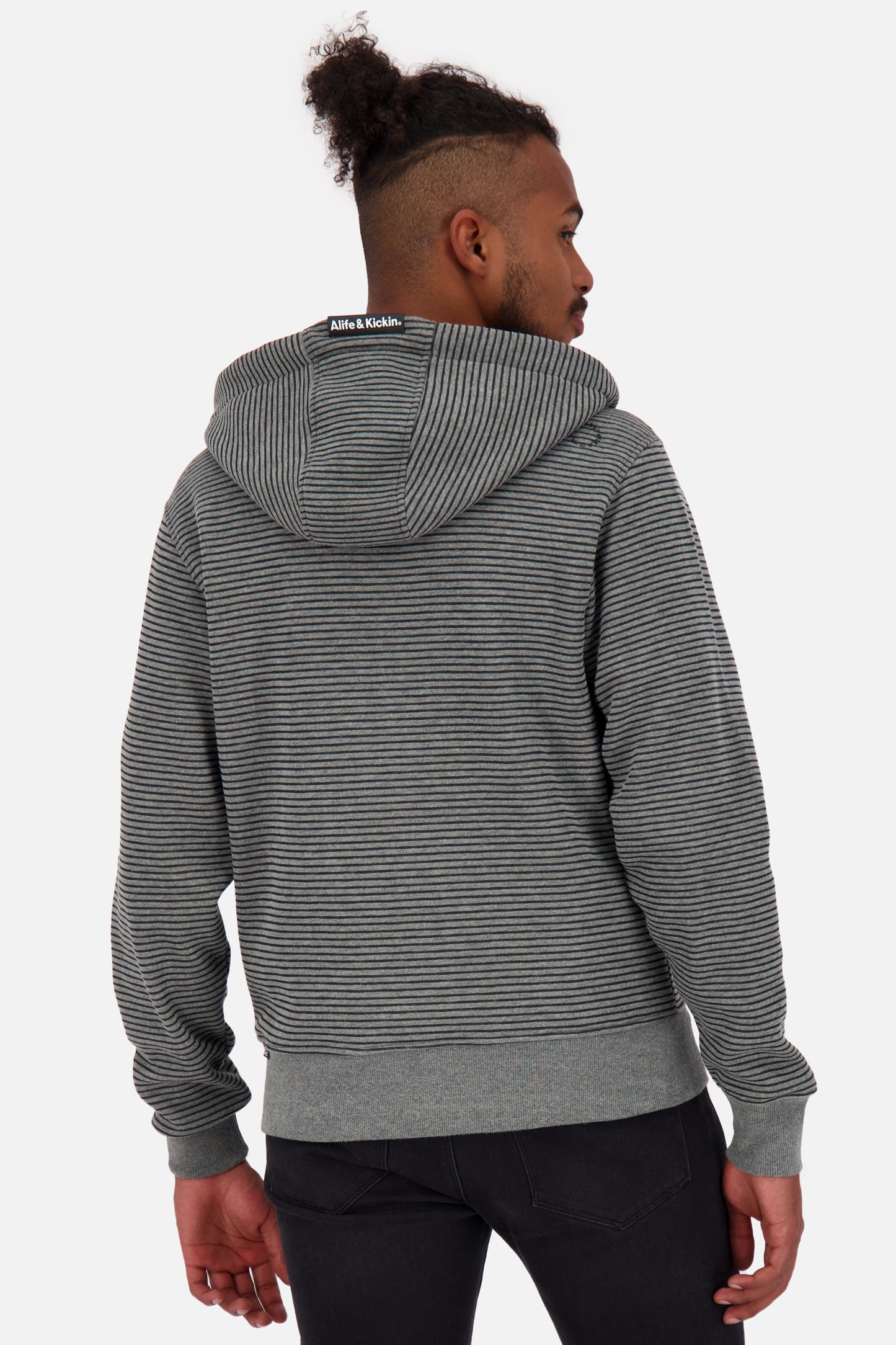 TrasherAk Z Sweatjacke Herren mit Streifen Grau