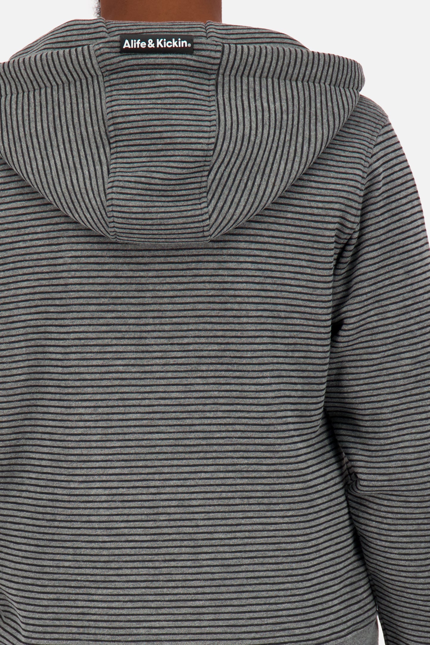 TrasherAk Z Sweatjacke Herren mit Streifen Grau