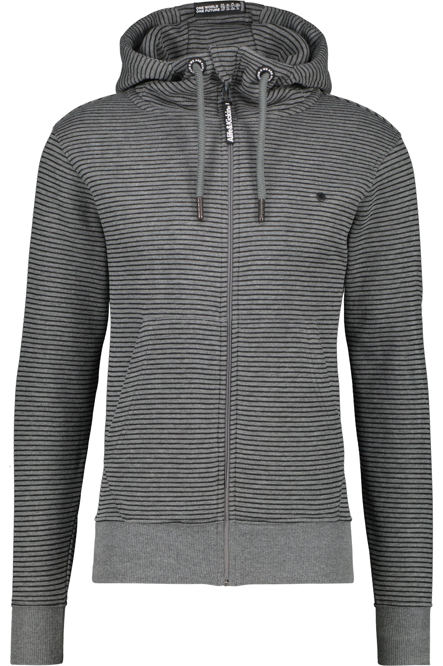 TrasherAk Z Sweatjacke Herren mit Streifen Grau