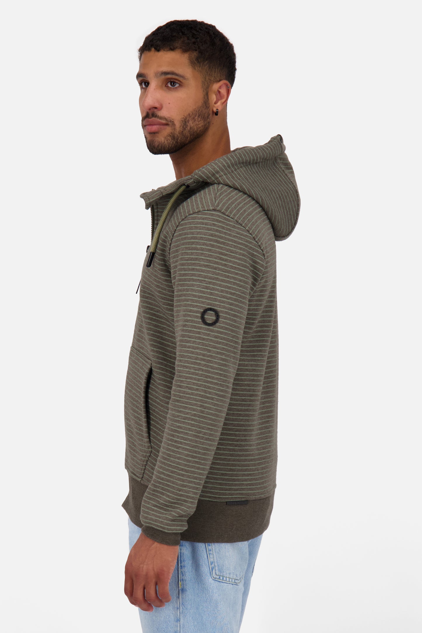 Herrensweatjacke TrasherAK Z mit Streifen Braun