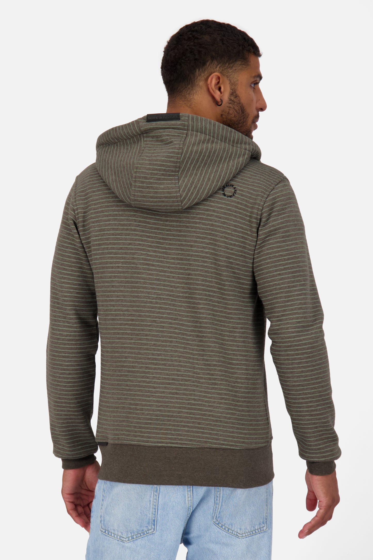 Herrensweatjacke TrasherAK Z mit Streifen Braun