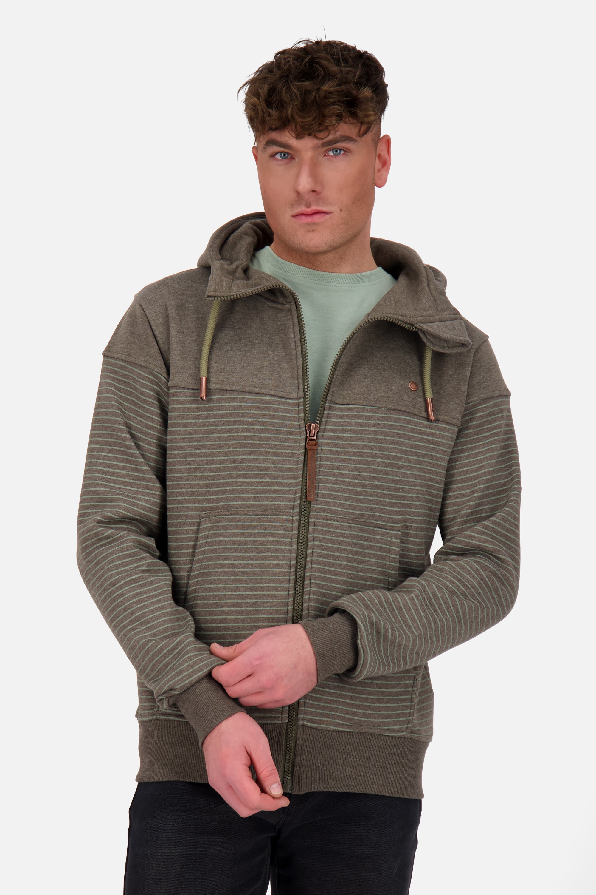 Sweatjacke Herren HurricaneAK Z mit Streifen Braun